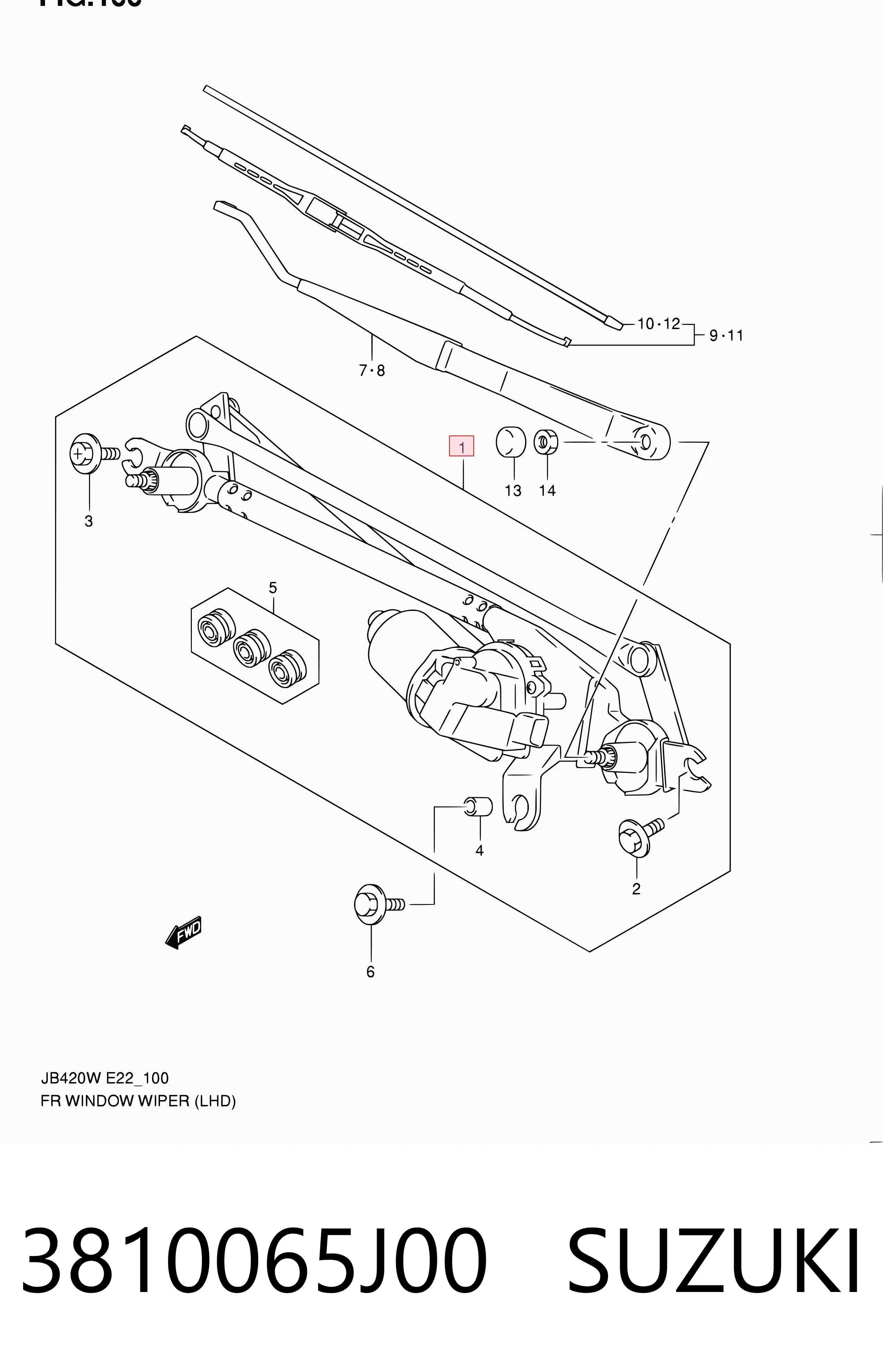 3810065J00 Suzuki Mechanizm wycieraczek