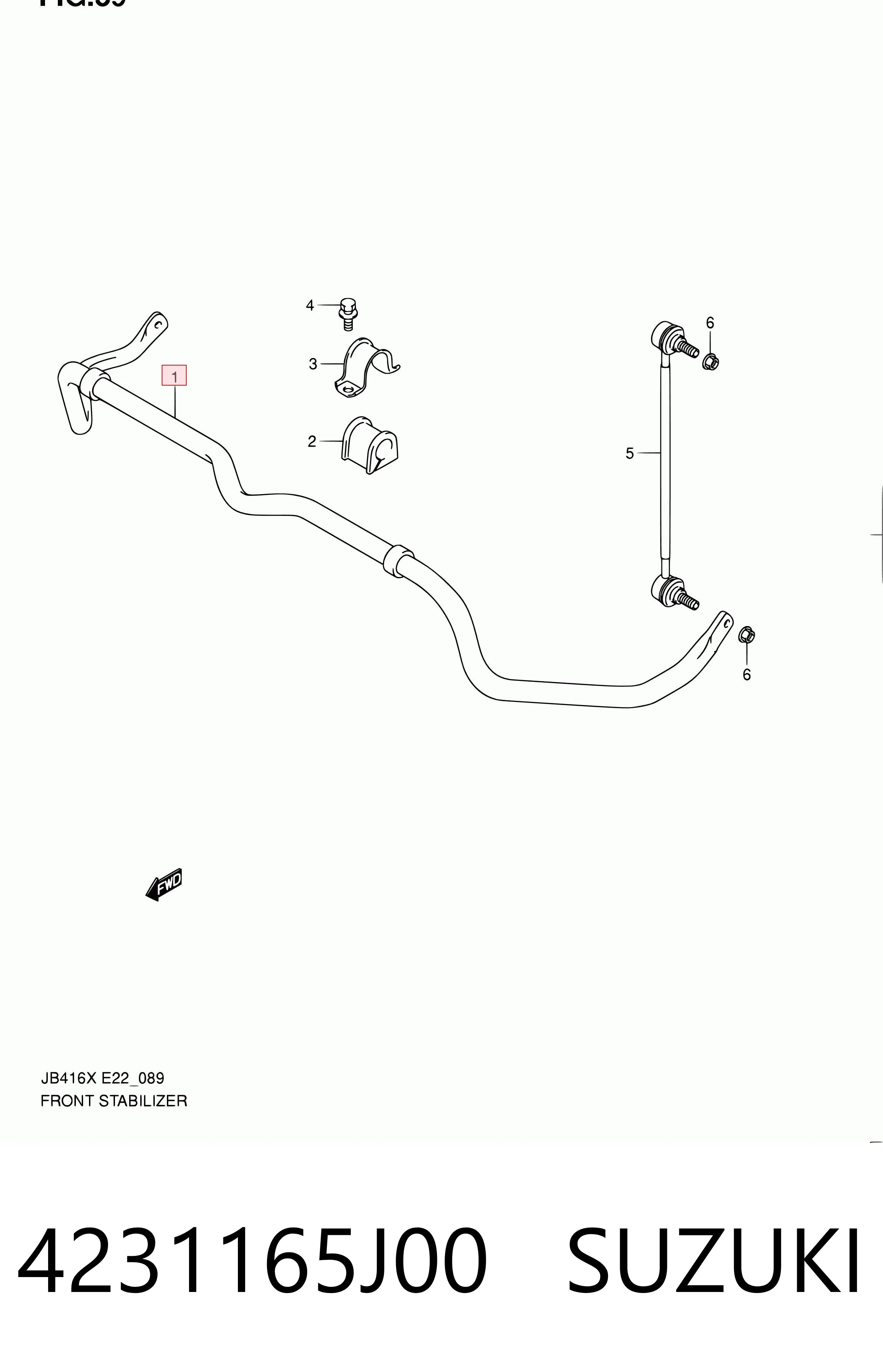 4231165J00 Suzuki Stabilizator przedni