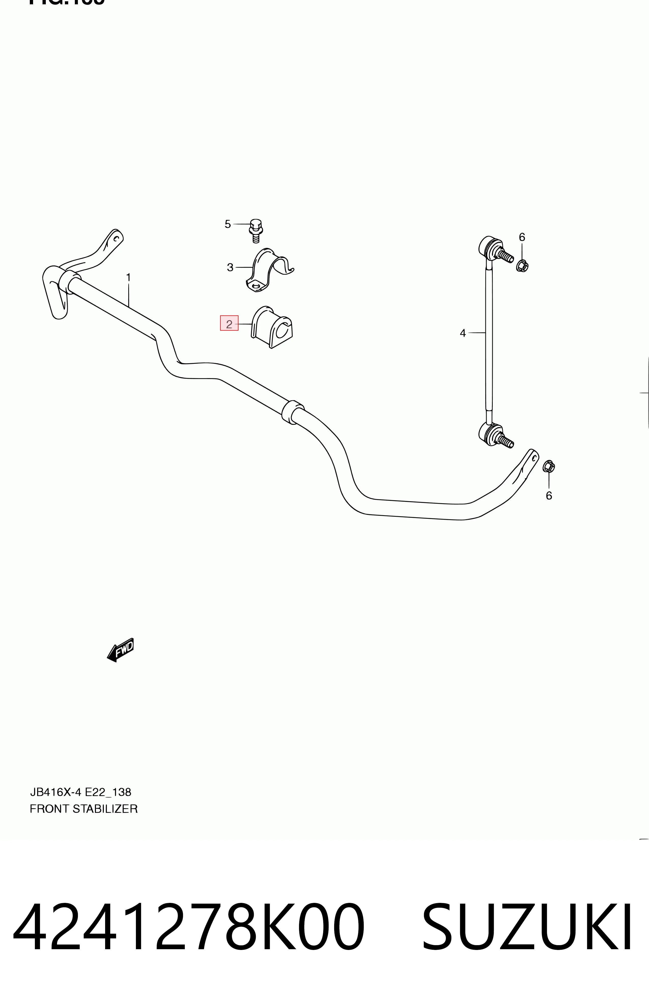 4241278K00 Suzuki Tuleja stabilizatora przedniego