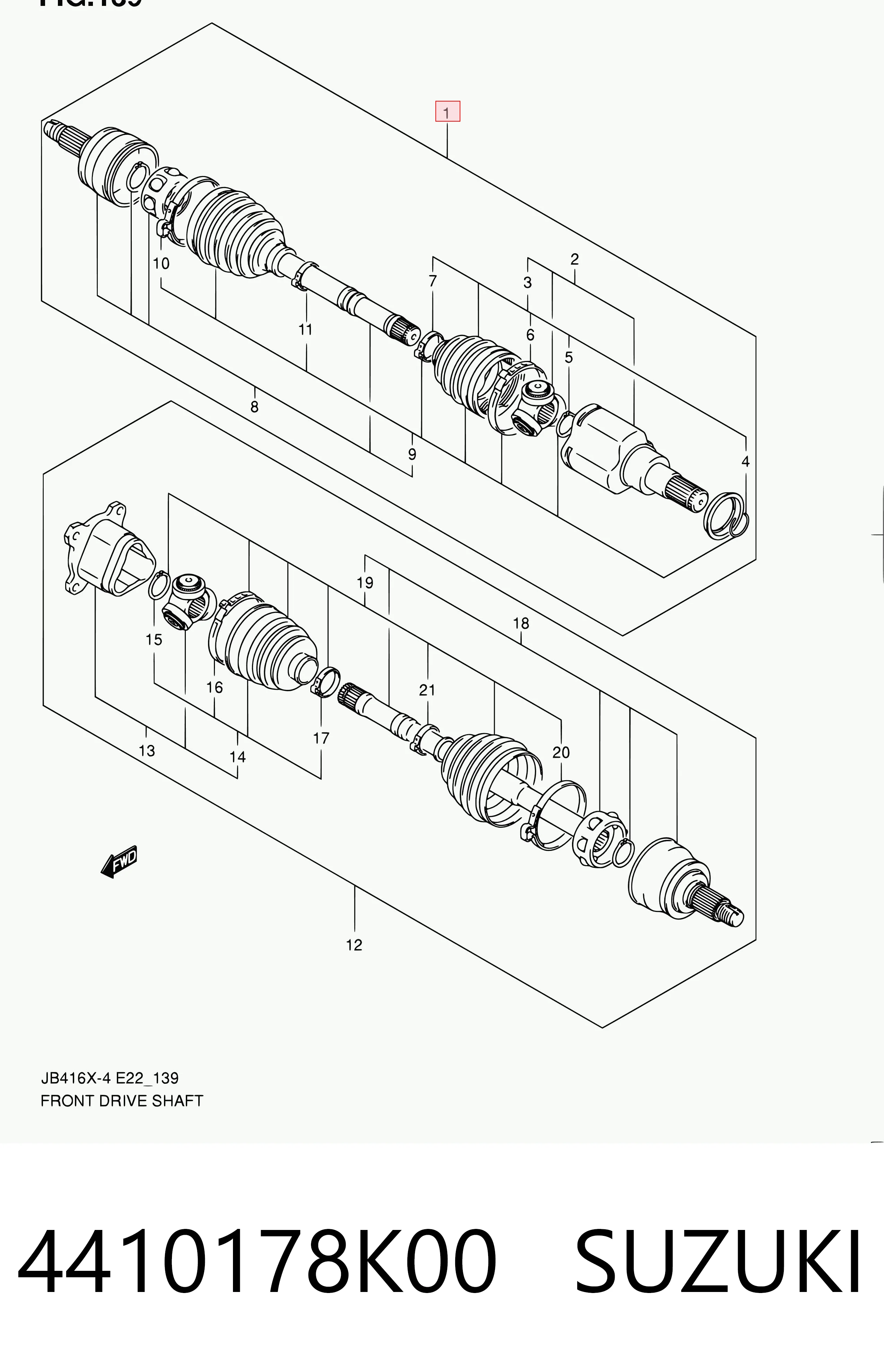 4410178K00 Suzuki Półoś napędowa przednia prawa