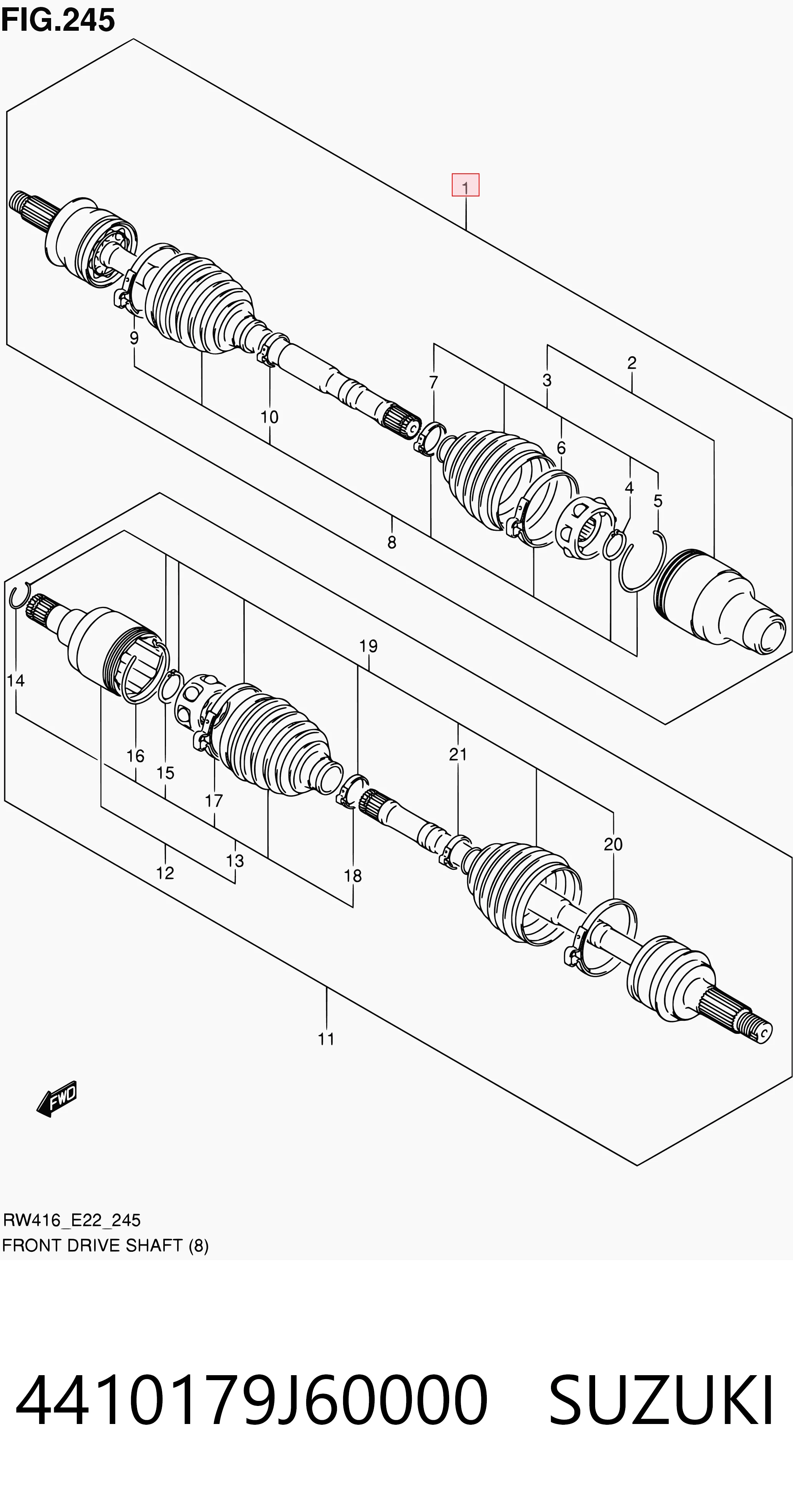 Półoś napędowa przednia prawa do Suzuki SX4  GY