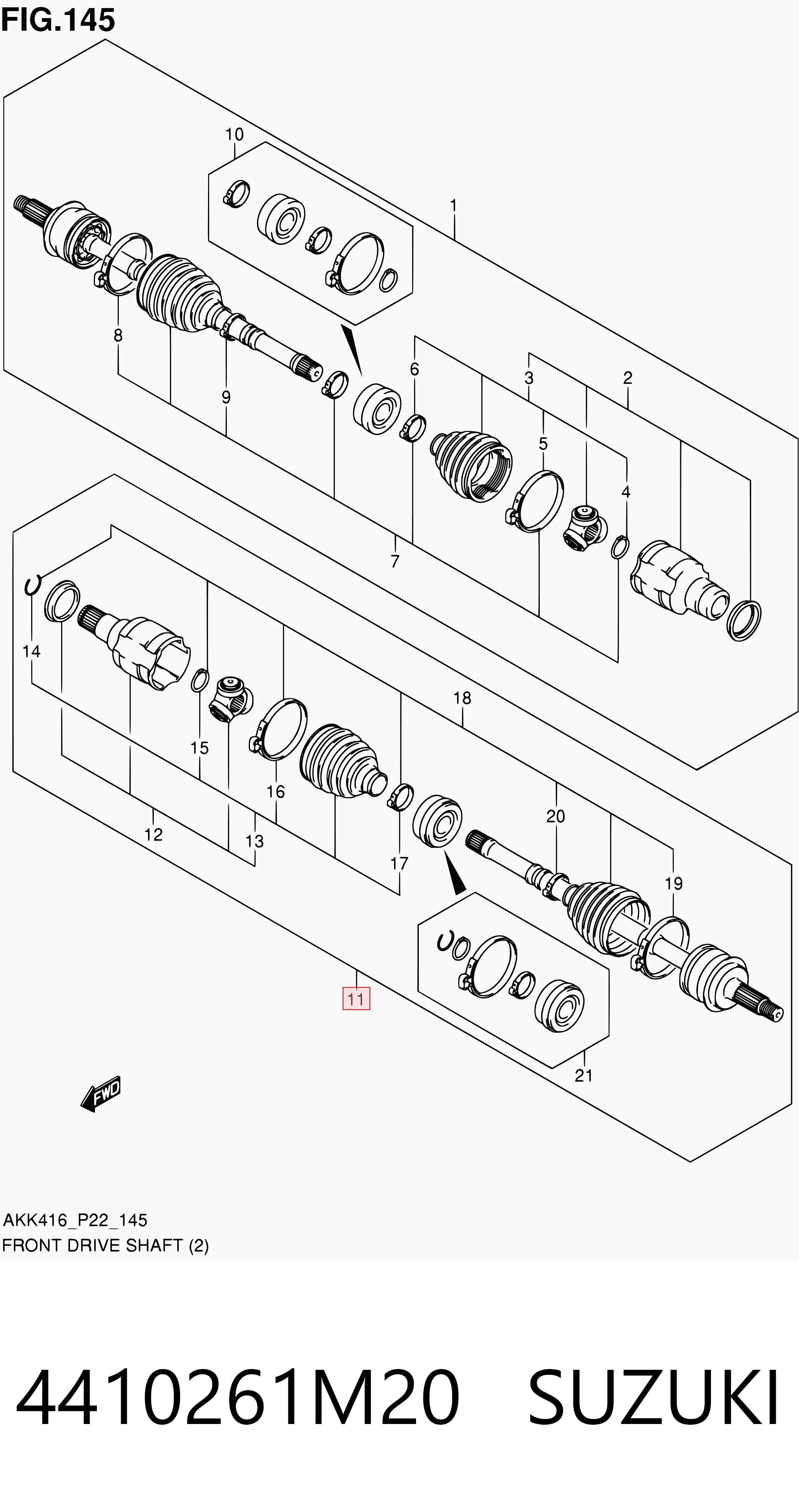  Półoś napędowa przednia lewa Suzuki Vitara 