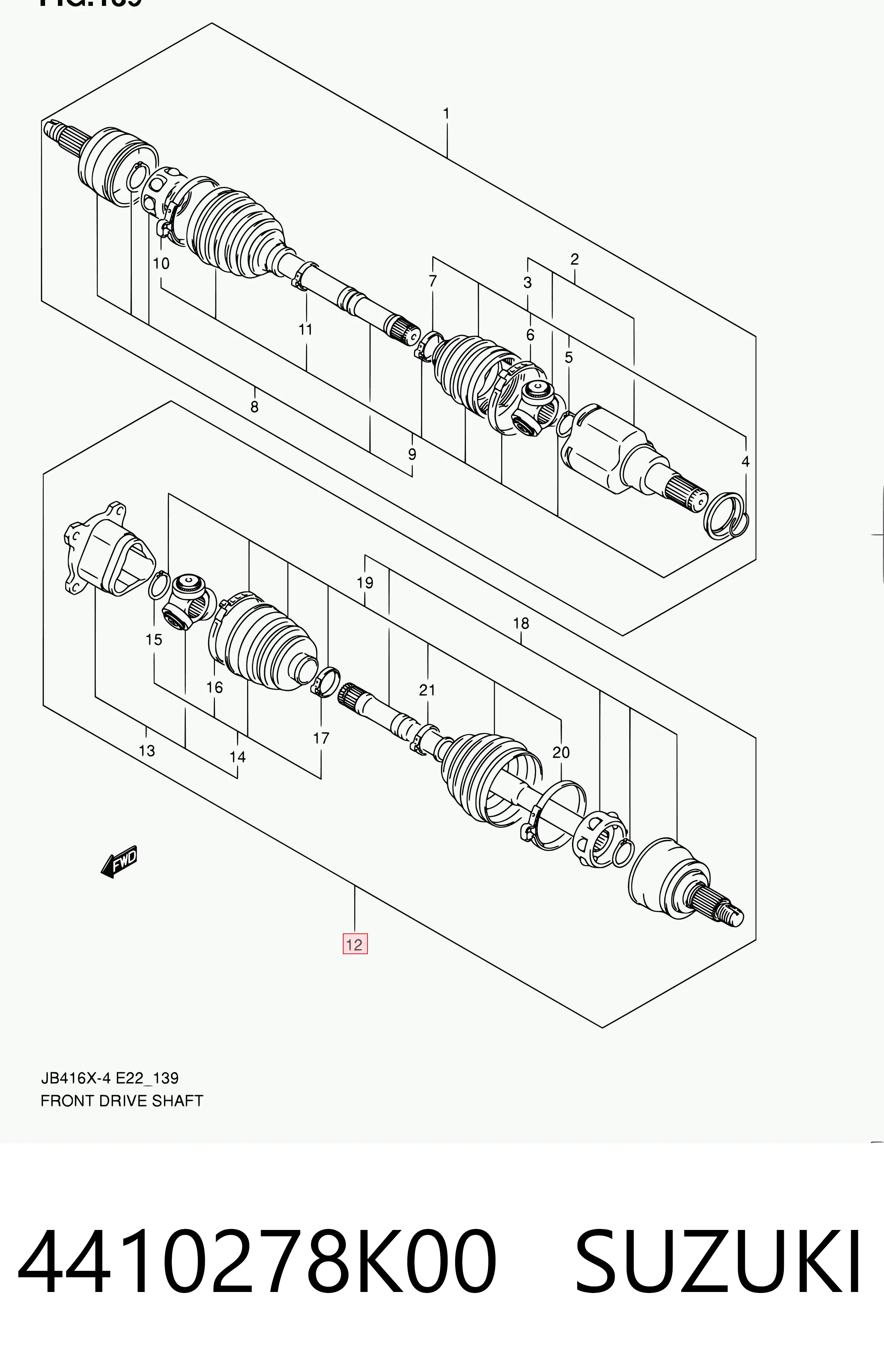 4410278K00 Suzuki Półoś napędowa przednia lewa