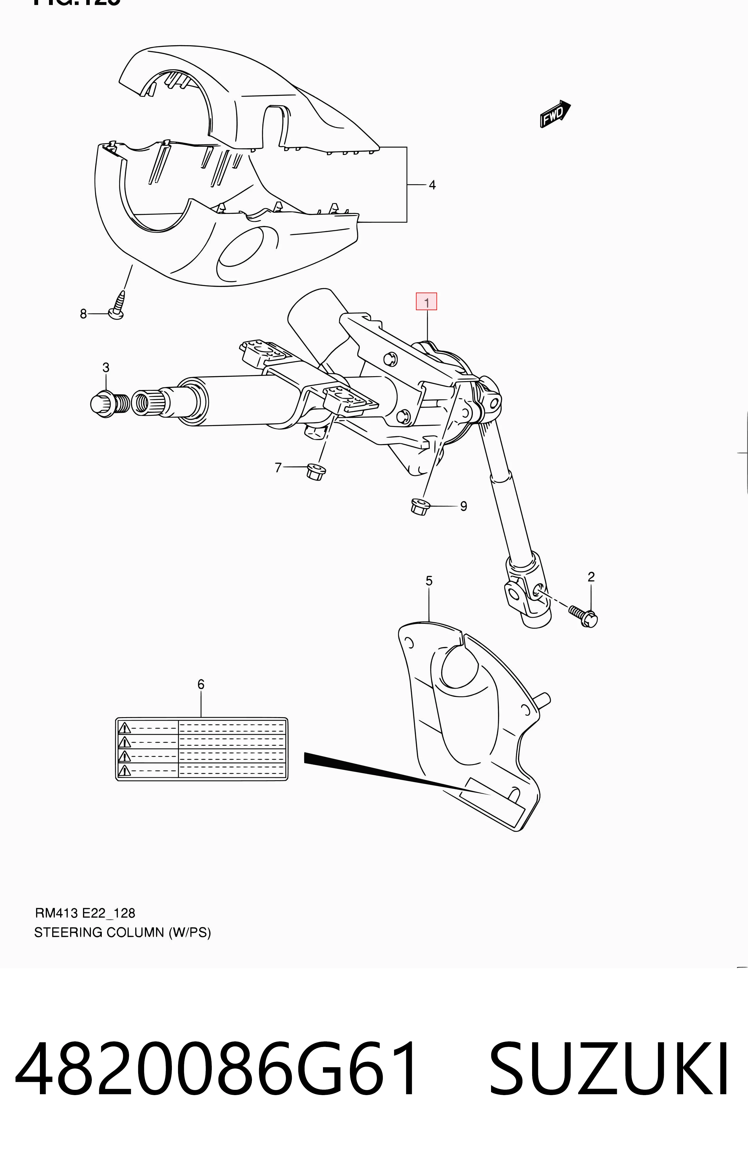Kolumna (wał) kierownicza (kierownicy) do Suzuki Ignis II FH