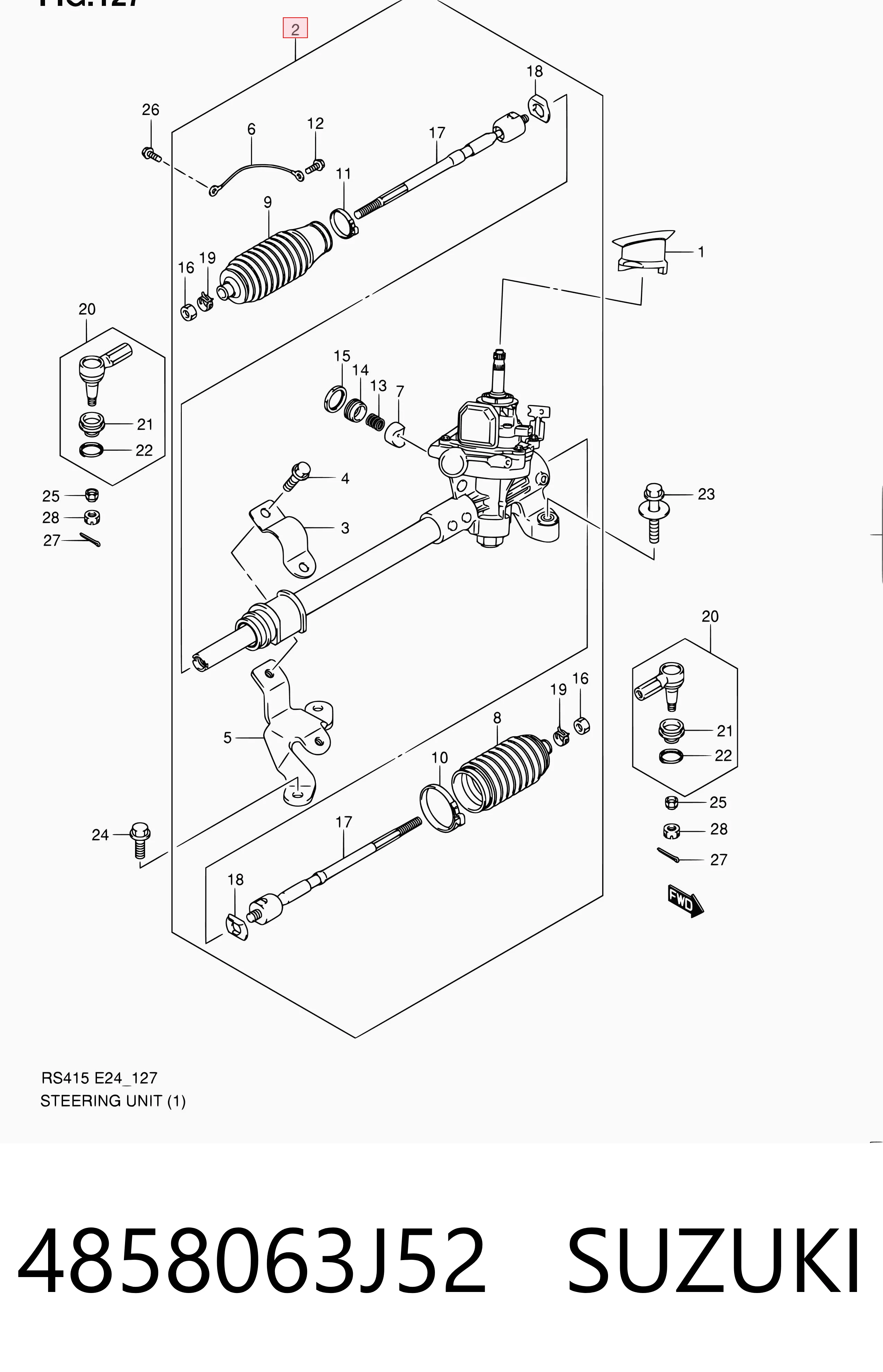 4858063J52 Suzuki Listwa kierownicza (maglownica)