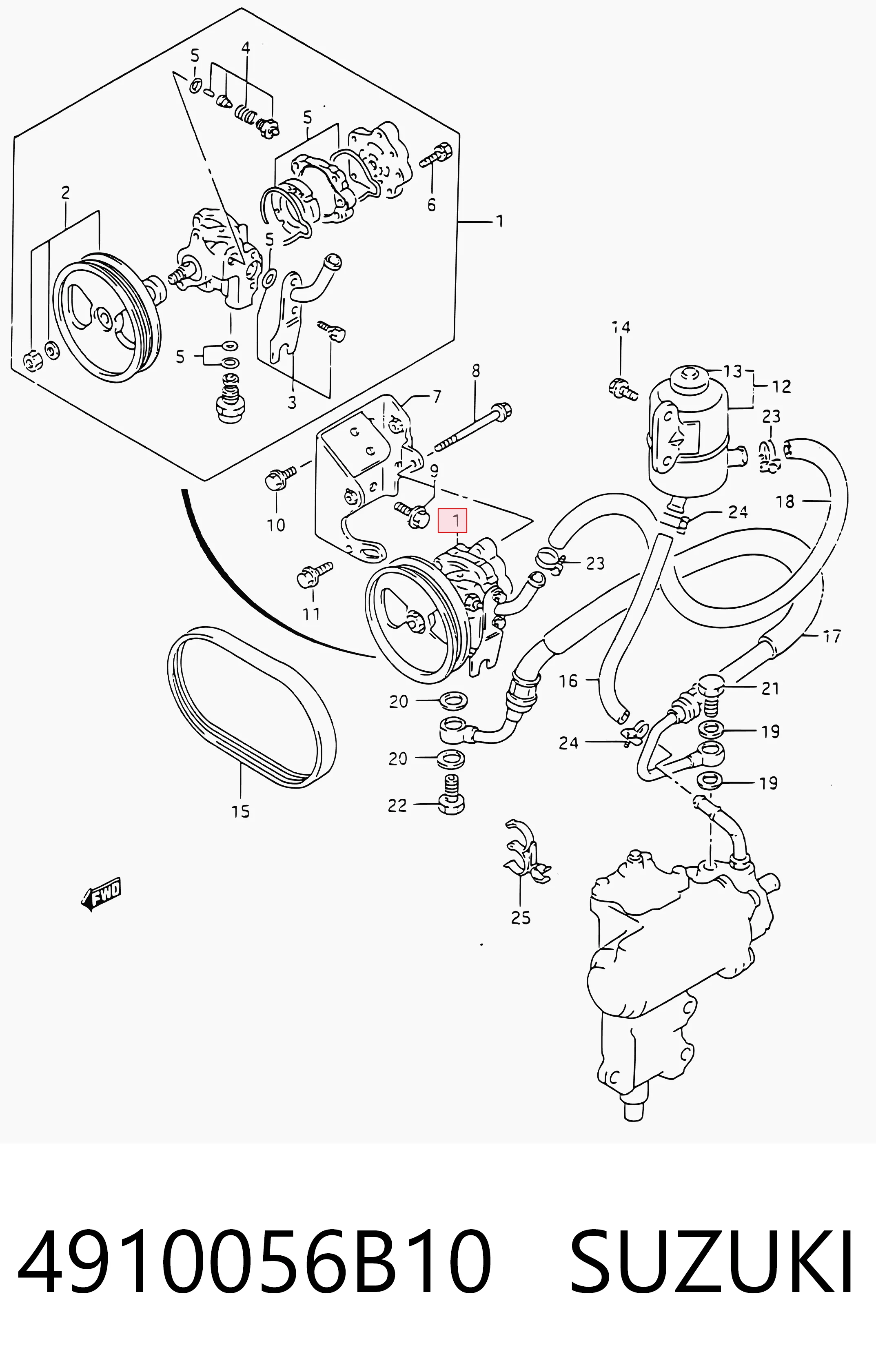 4910056B10 Suzuki Pompa wspomagania hydraulicznego kierownicy