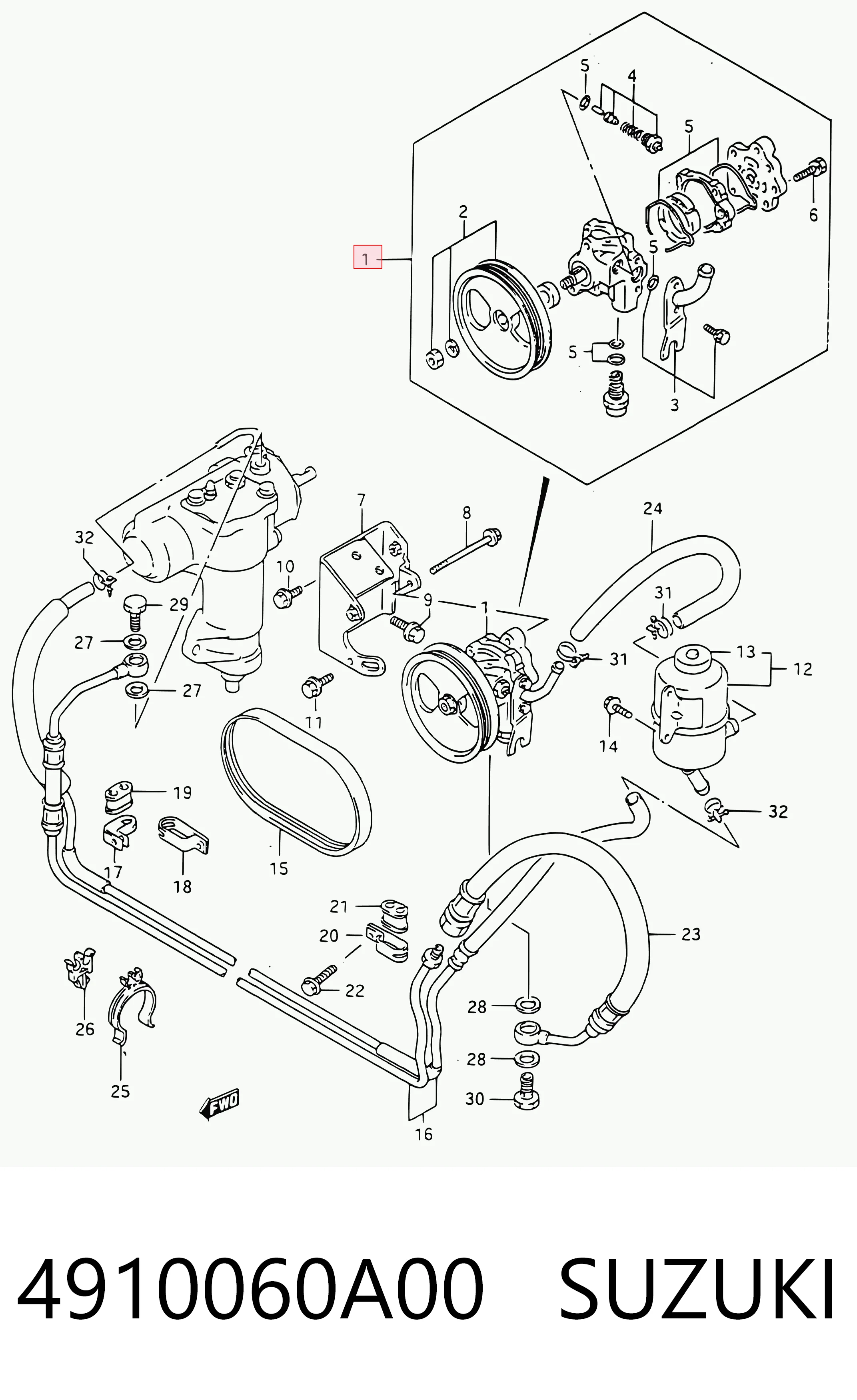  Pompa wspomagania hydraulicznego kierownicy Suzuki Vitara 