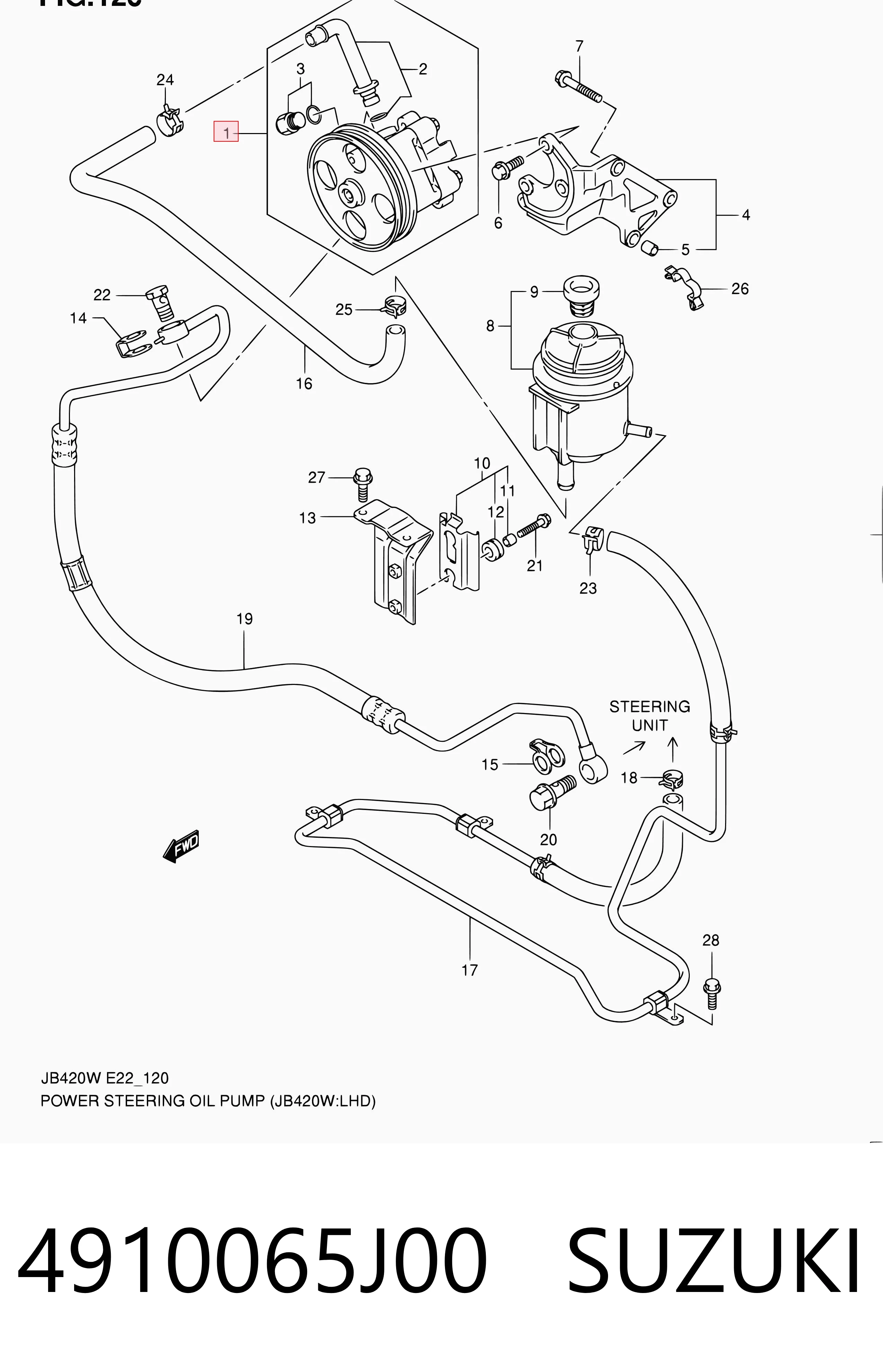 4910065J00 Suzuki Pompa wspomagania hydraulicznego kierownicy