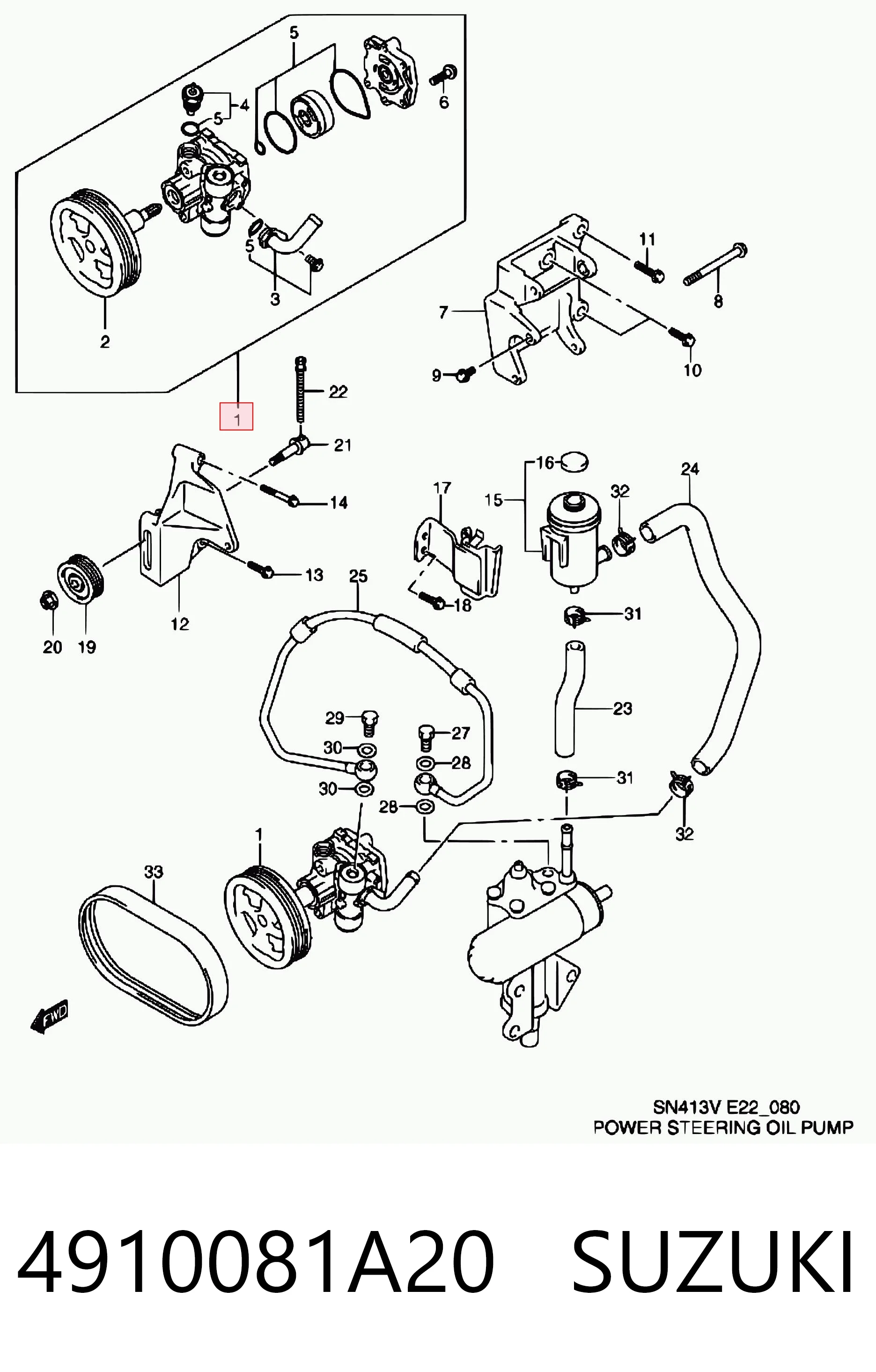 Pompa wspomagania hydraulicznego kierownicy do Suzuki Jimny  FJ