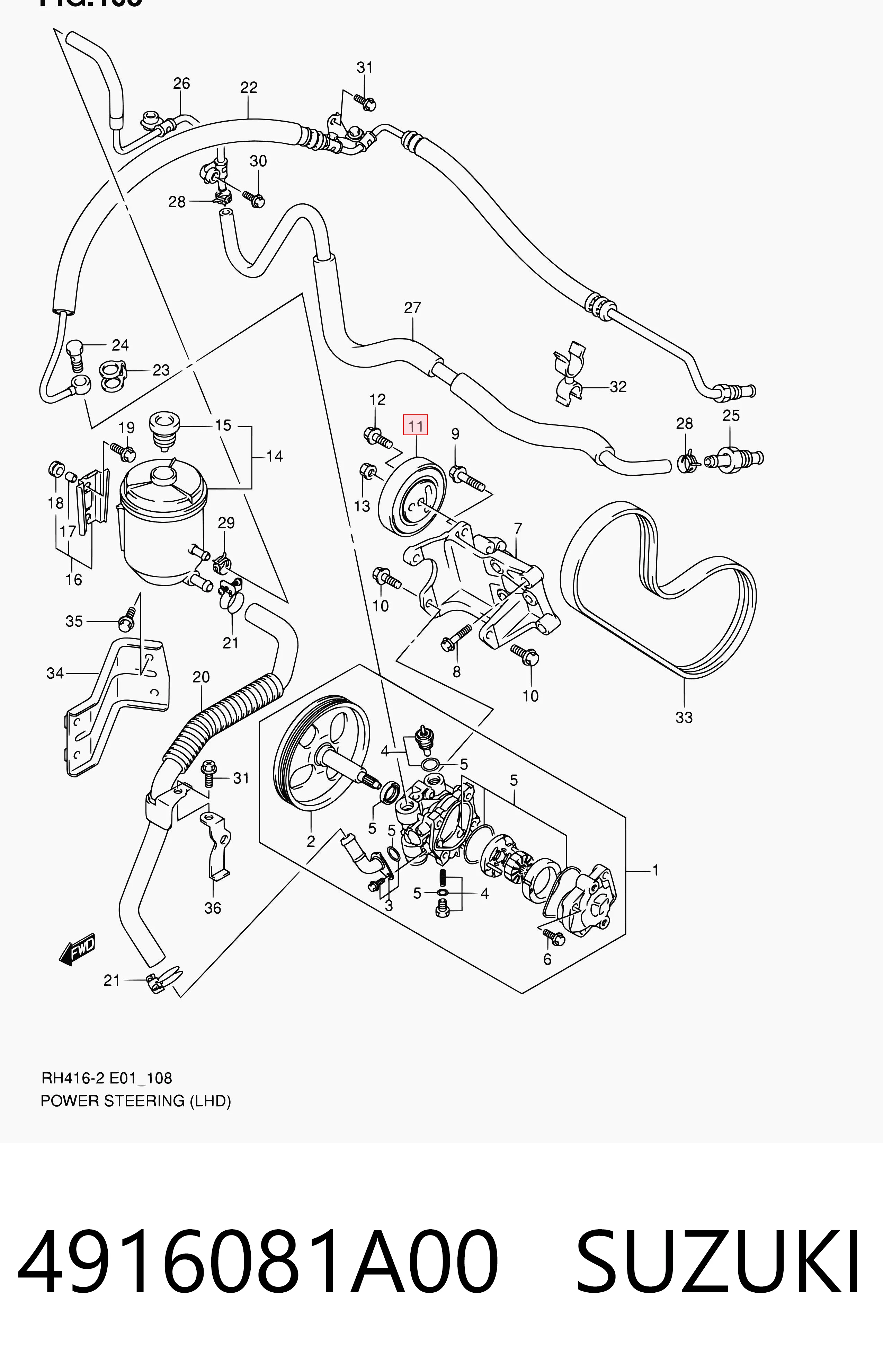 4916081A00 Suzuki Rolka napinacza paska napędowego