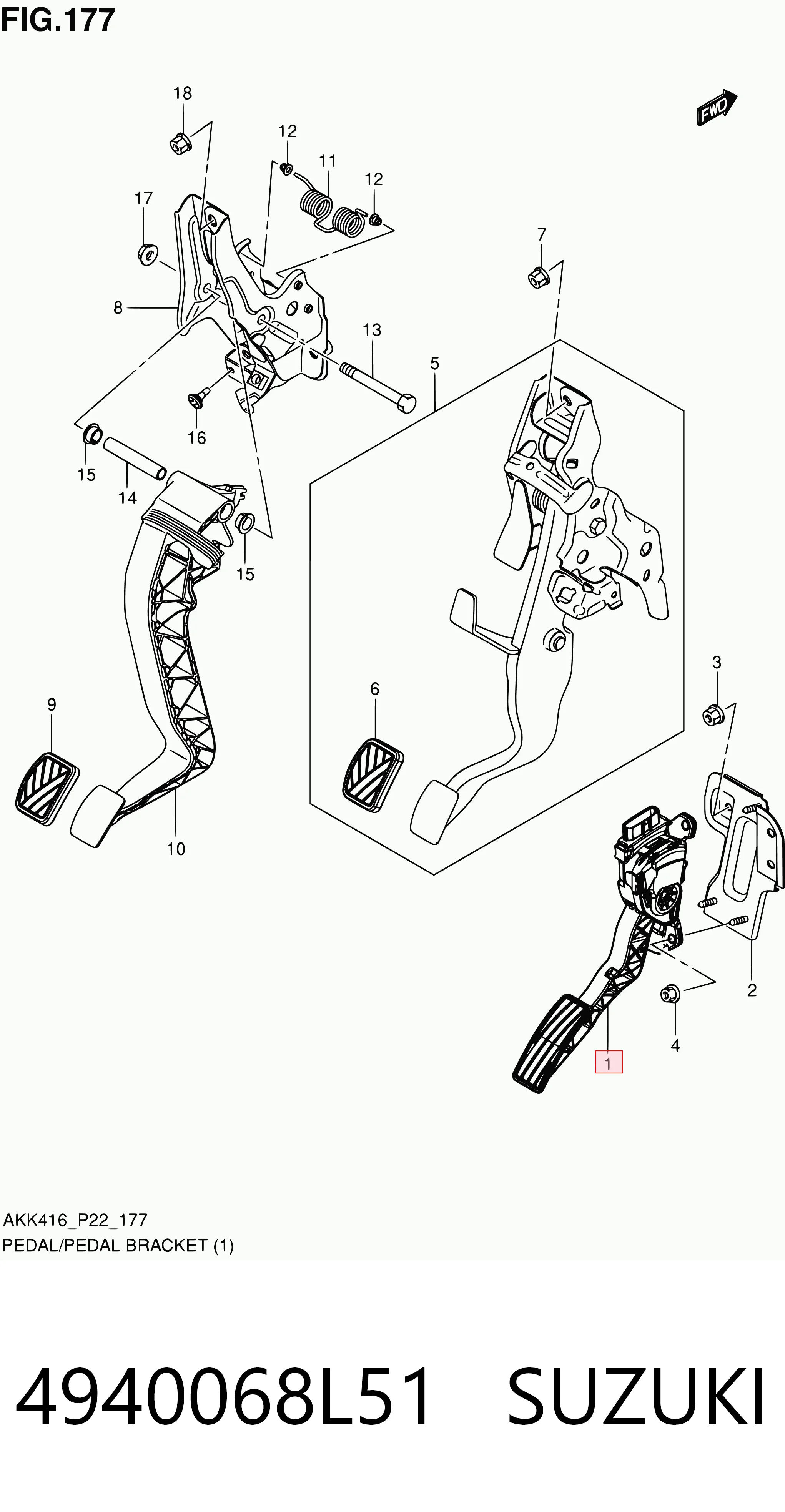 Pedał przyspieszenia (gazu) do Suzuki Vitara  LY