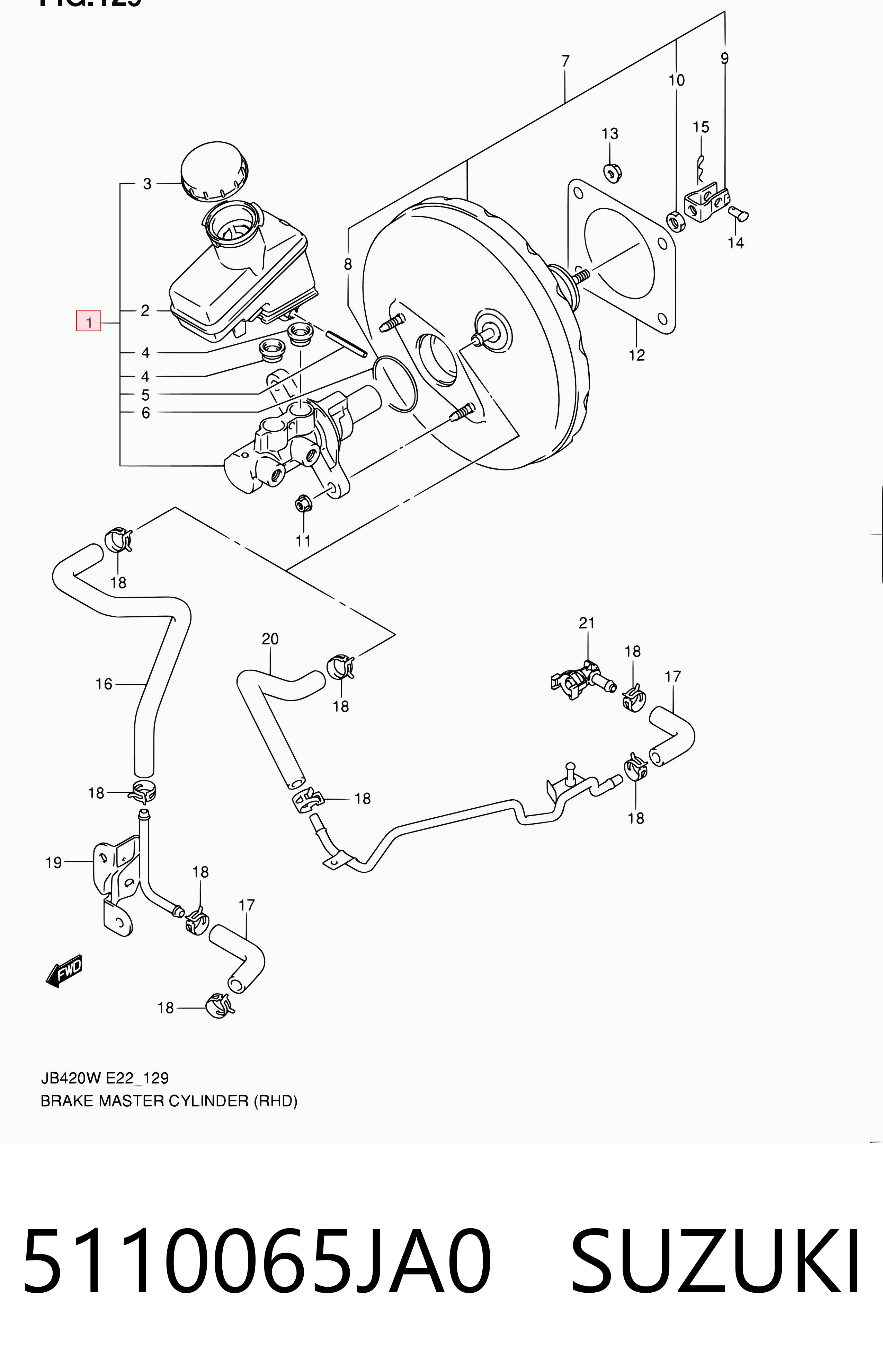 5110065JA0 Suzuki Główny cylinder hamulców