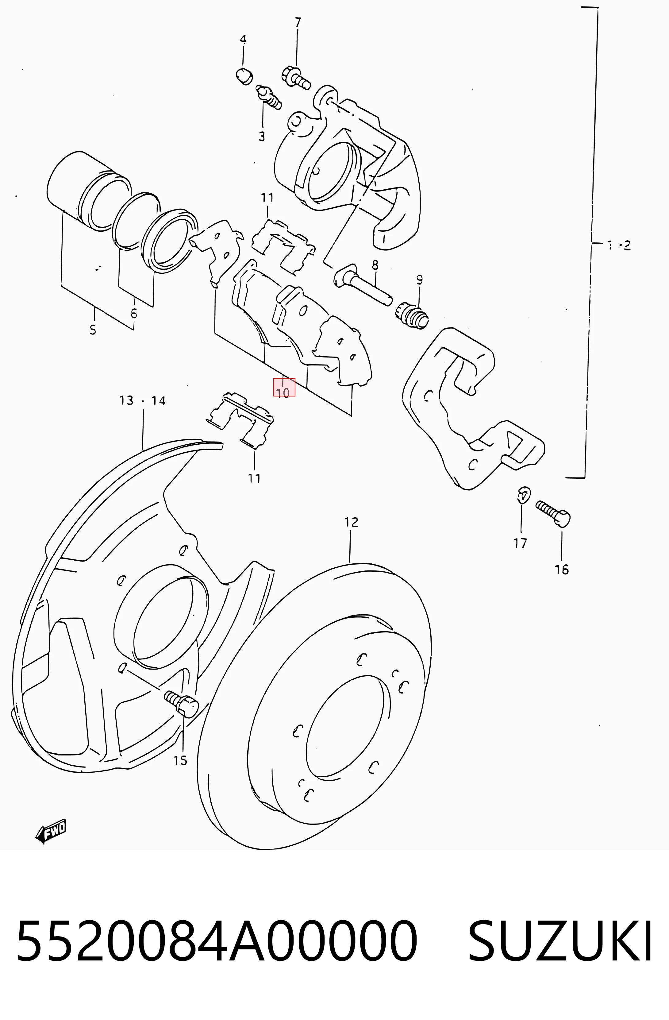 5520084A00000 Suzuki Klocki hamulcowe przednie tarczowe