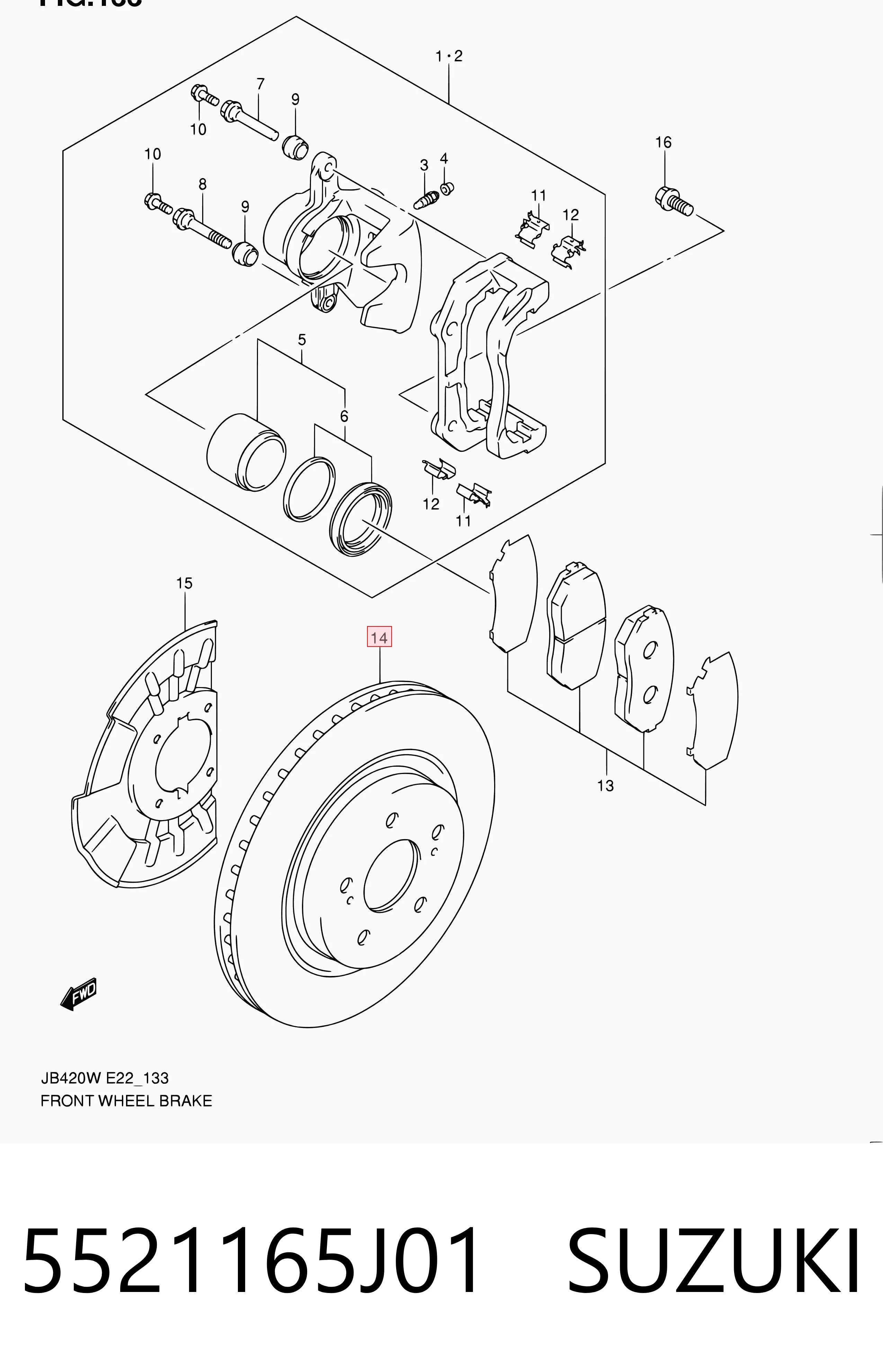 5521165J01 Suzuki Tarcza hamulcowa przednia