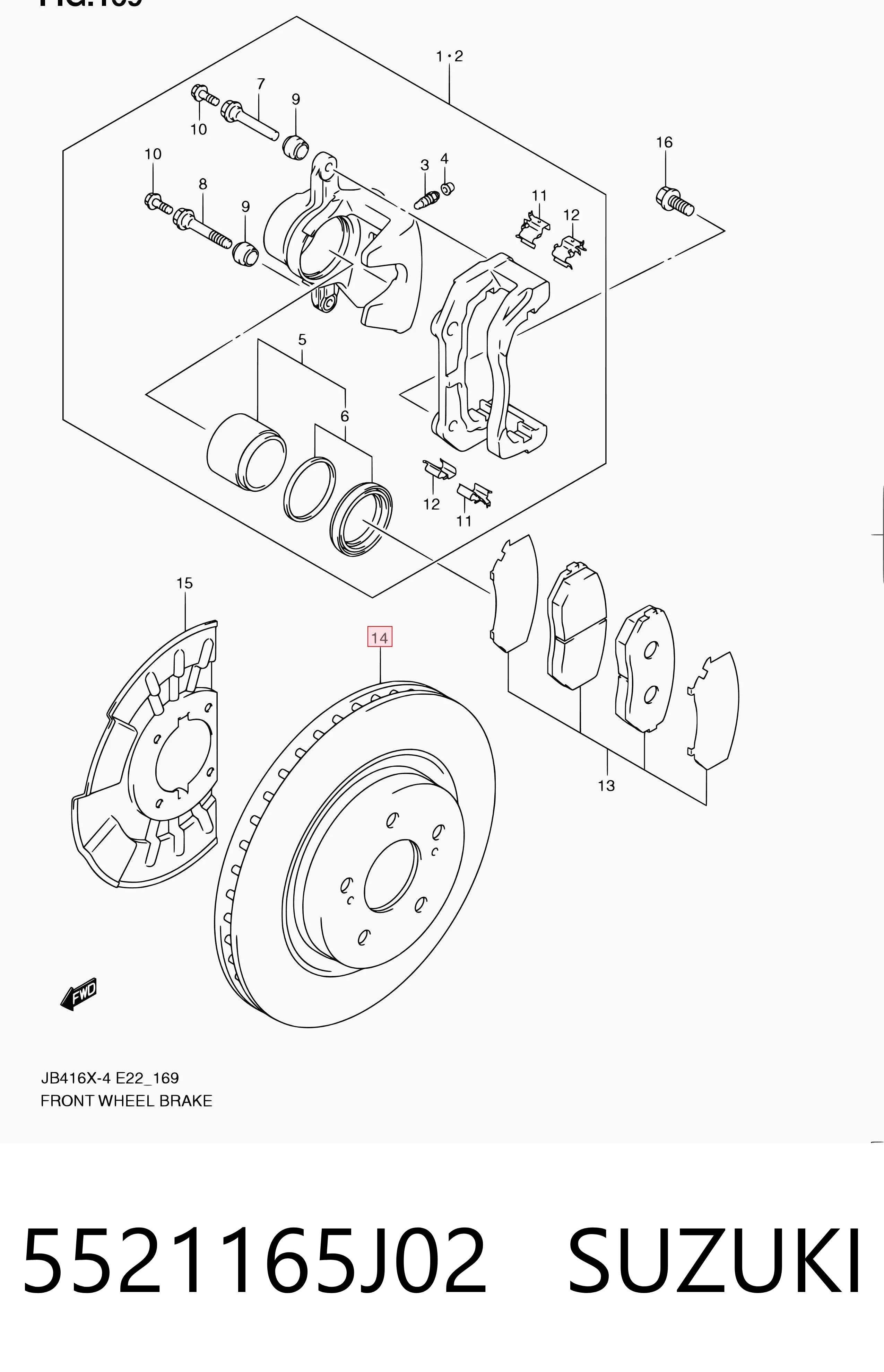 5521165J02 Suzuki Tarcza hamulcowa przednia