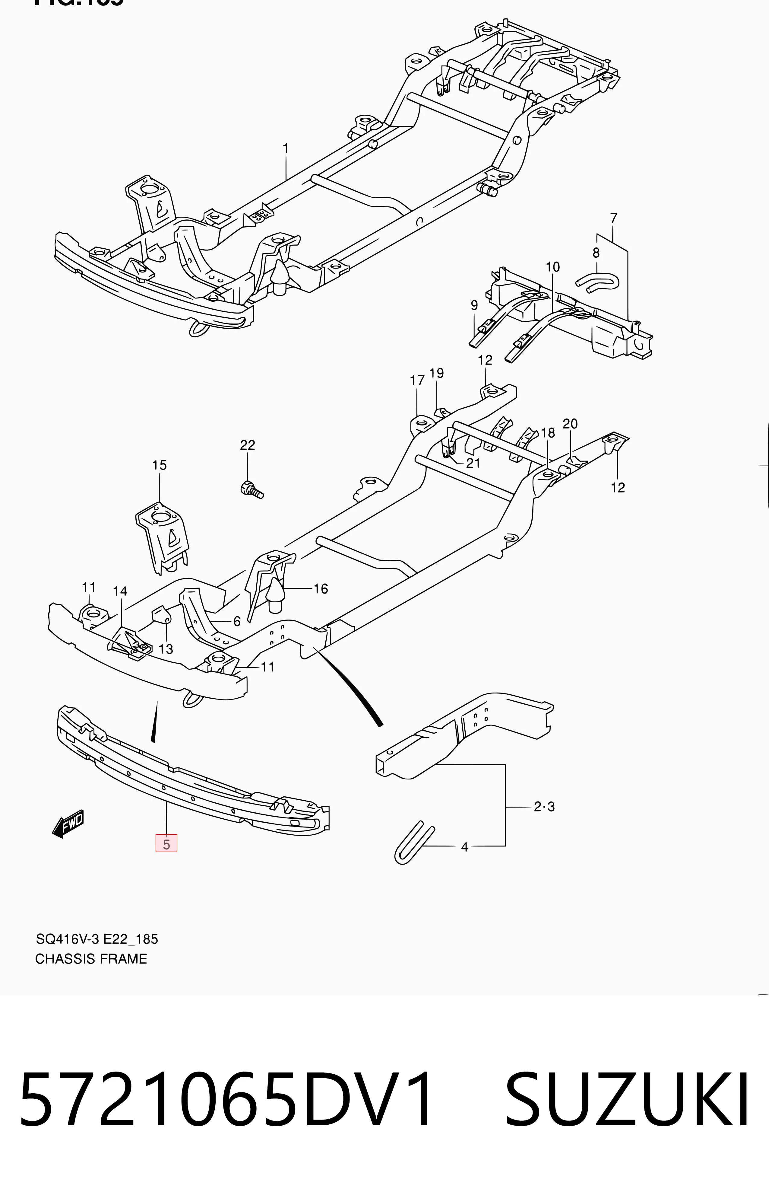 5721065DV1 Suzuki Wzmocnienie zderzaka przedniego