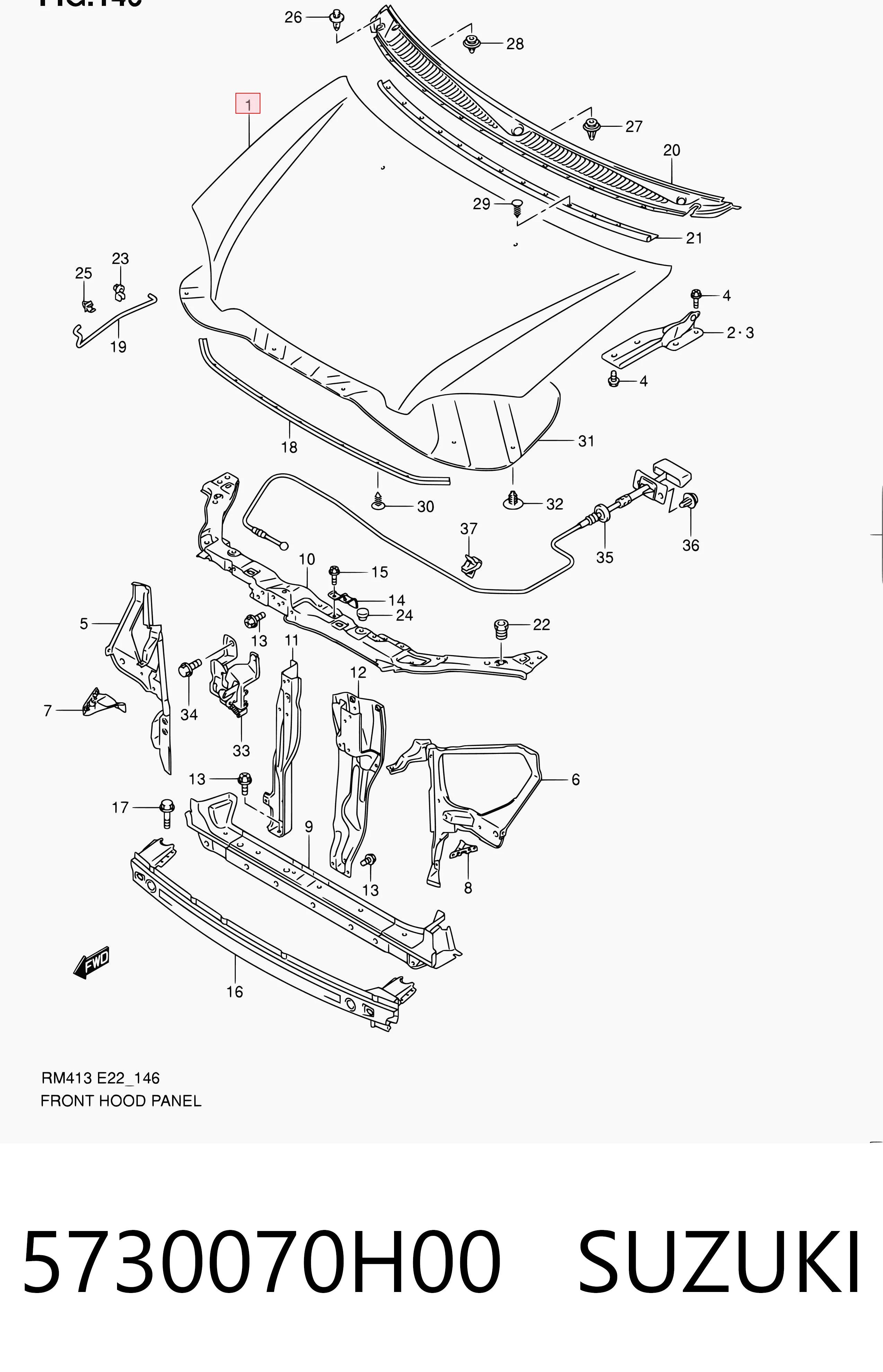 Maska silnika do Suzuki Ignis II FH