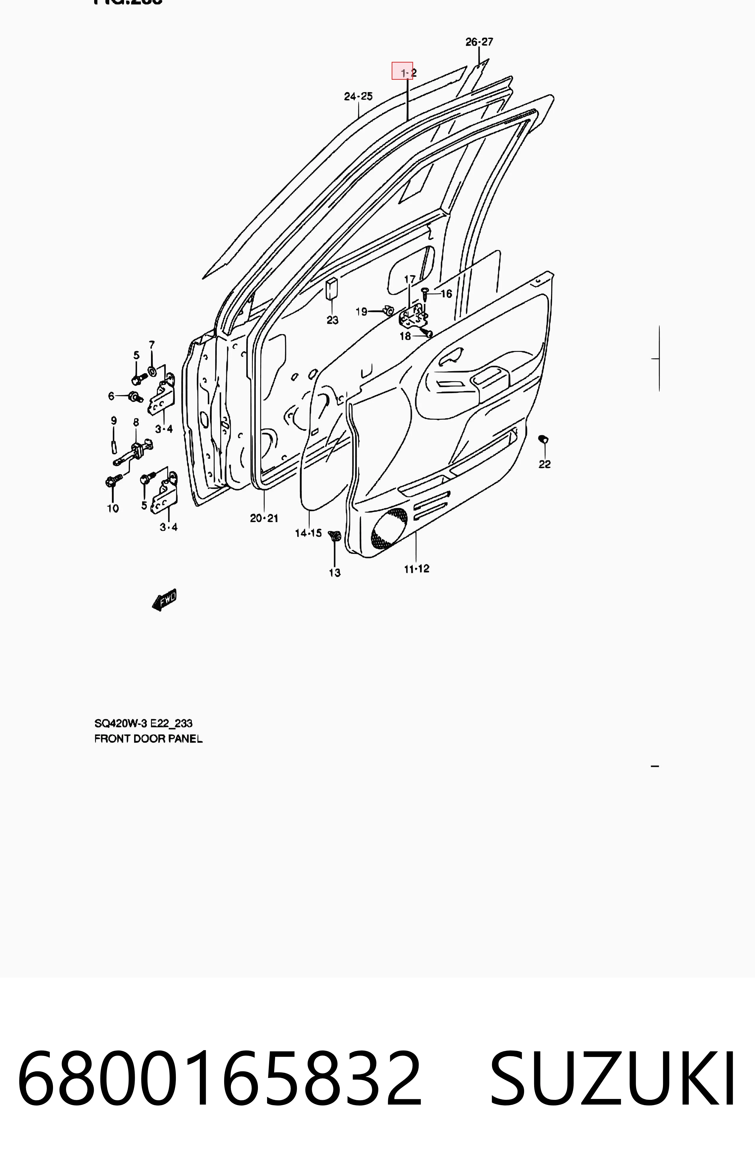 Drzwi przednie prawe do Suzuki Grand Vitara  FT, HT