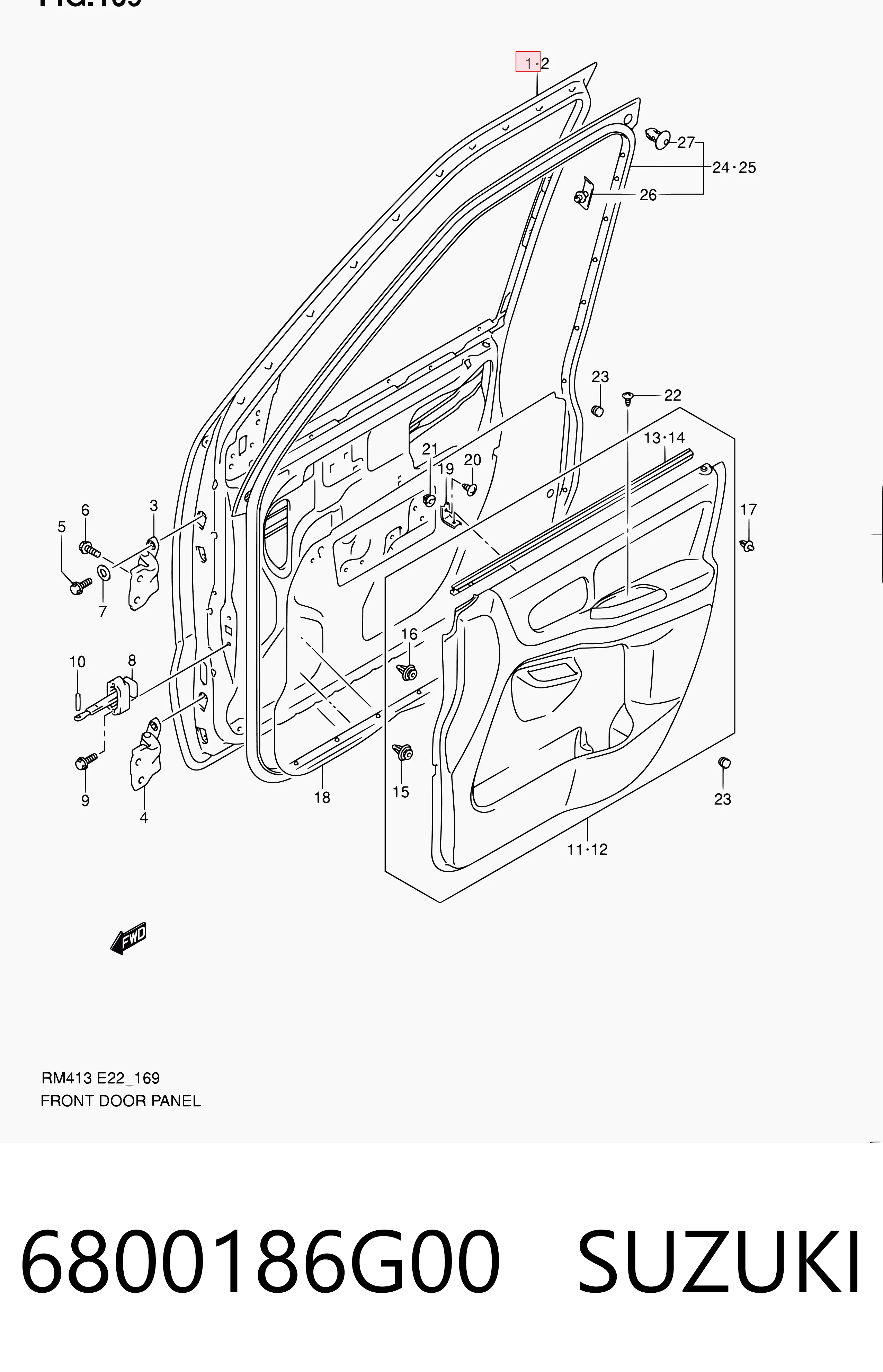 Drzwi przednie prawe do Suzuki Ignis II FH