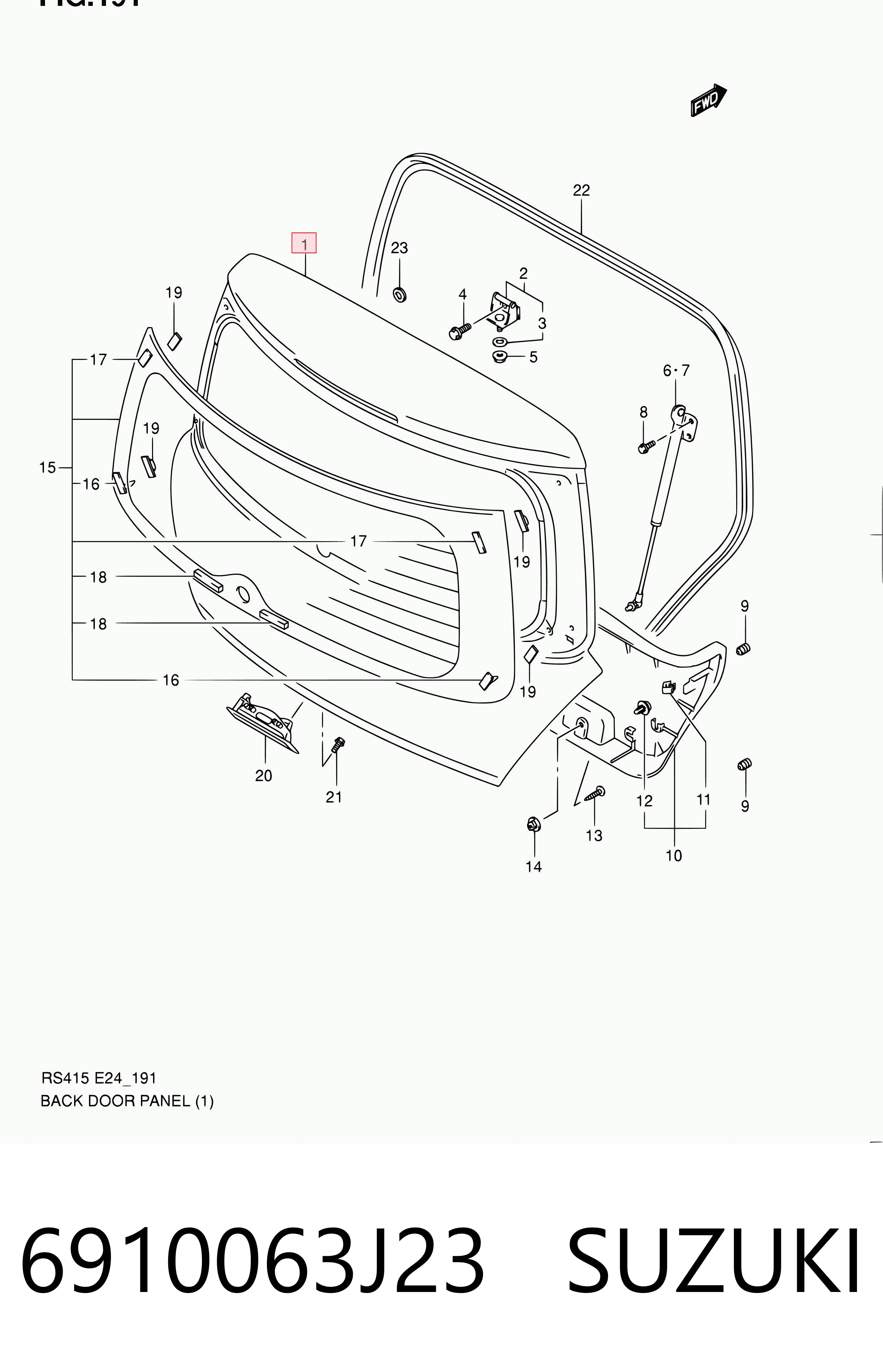 Drzwi tylne (bagażnika 3/5) do Suzuki Swift III RS