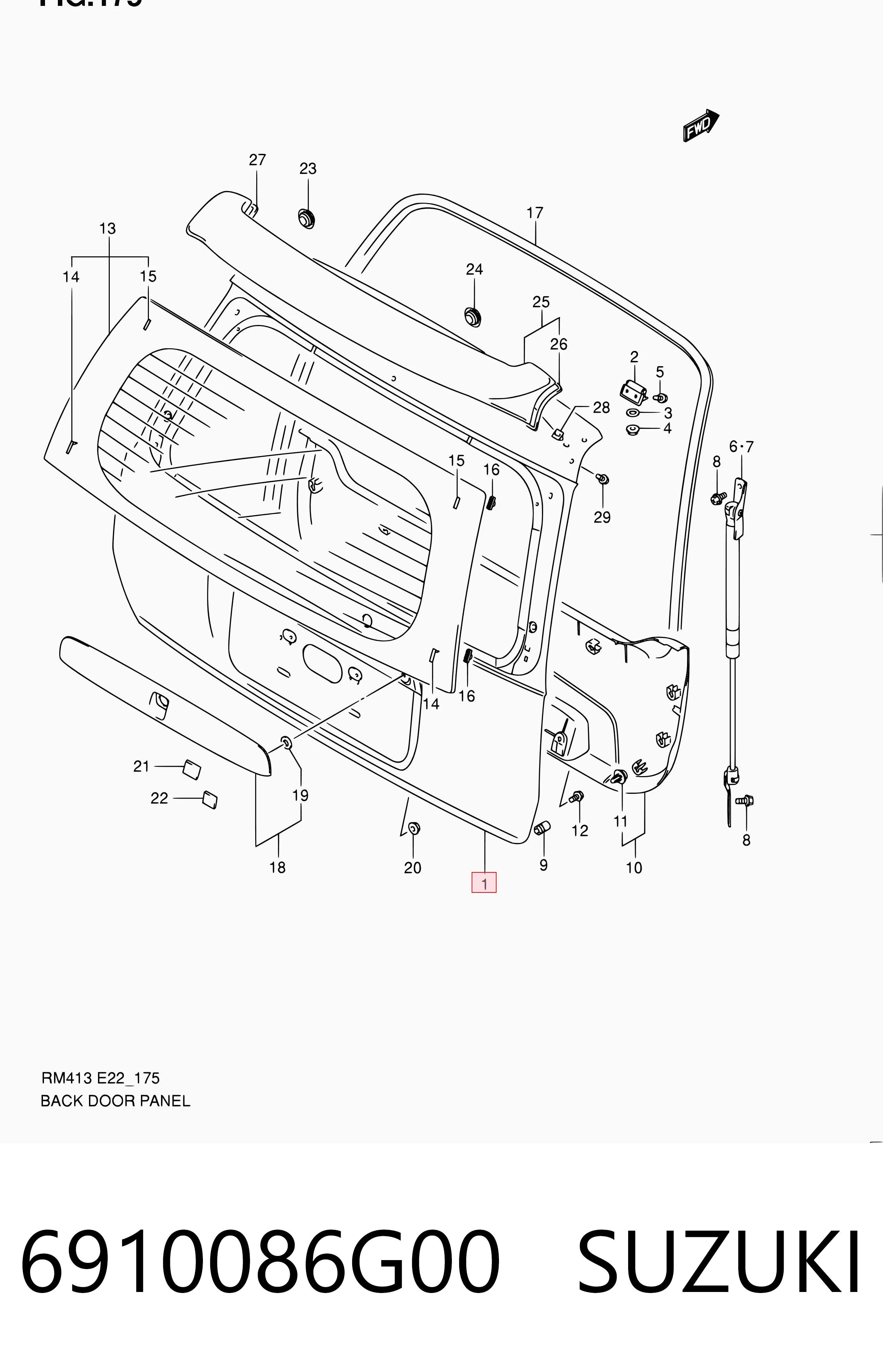 Drzwi tylne (bagażnika 3/5) do Suzuki Ignis II FH