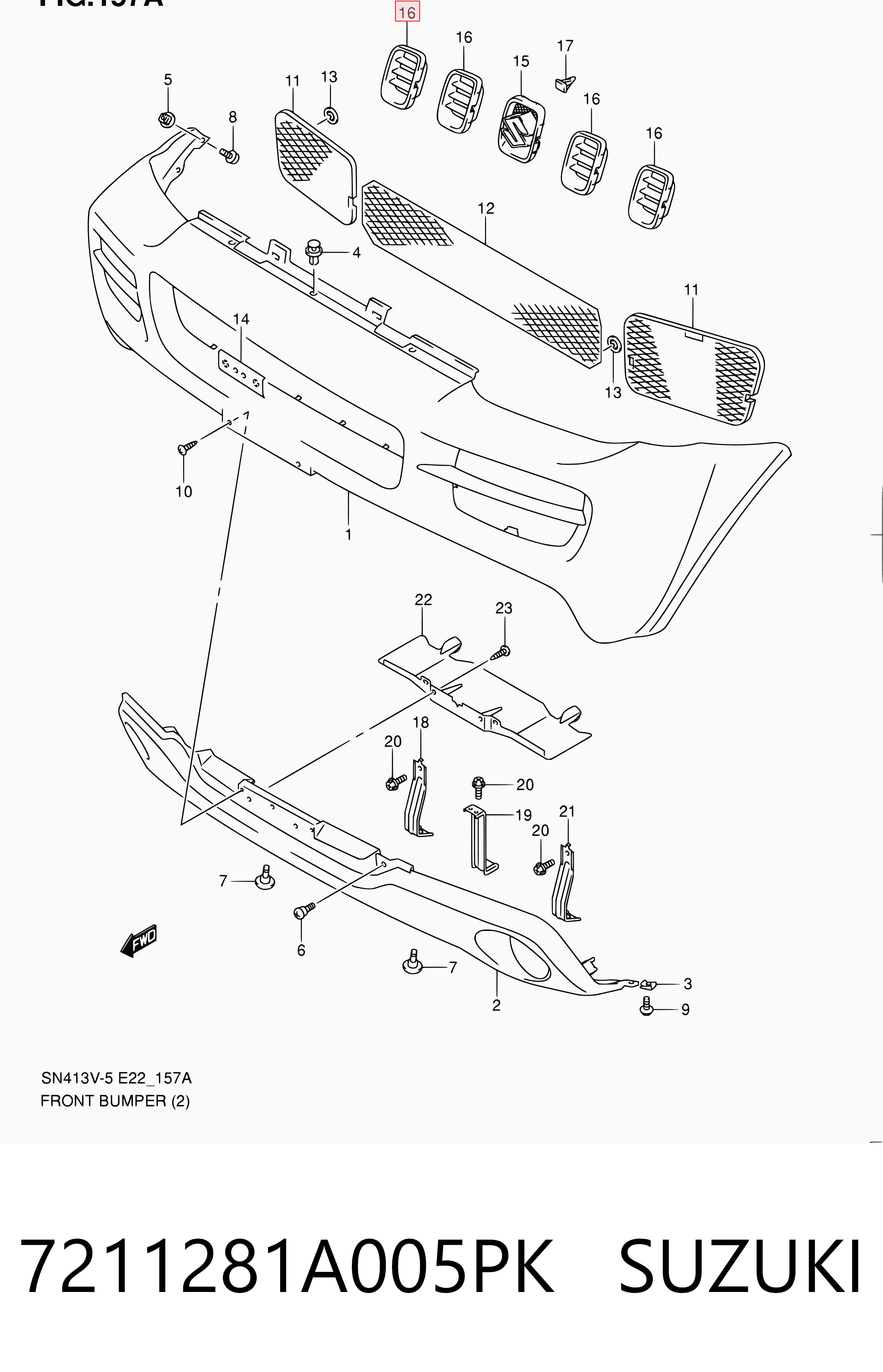 7211281A005PK Suzuki Atrapa chłodnicy