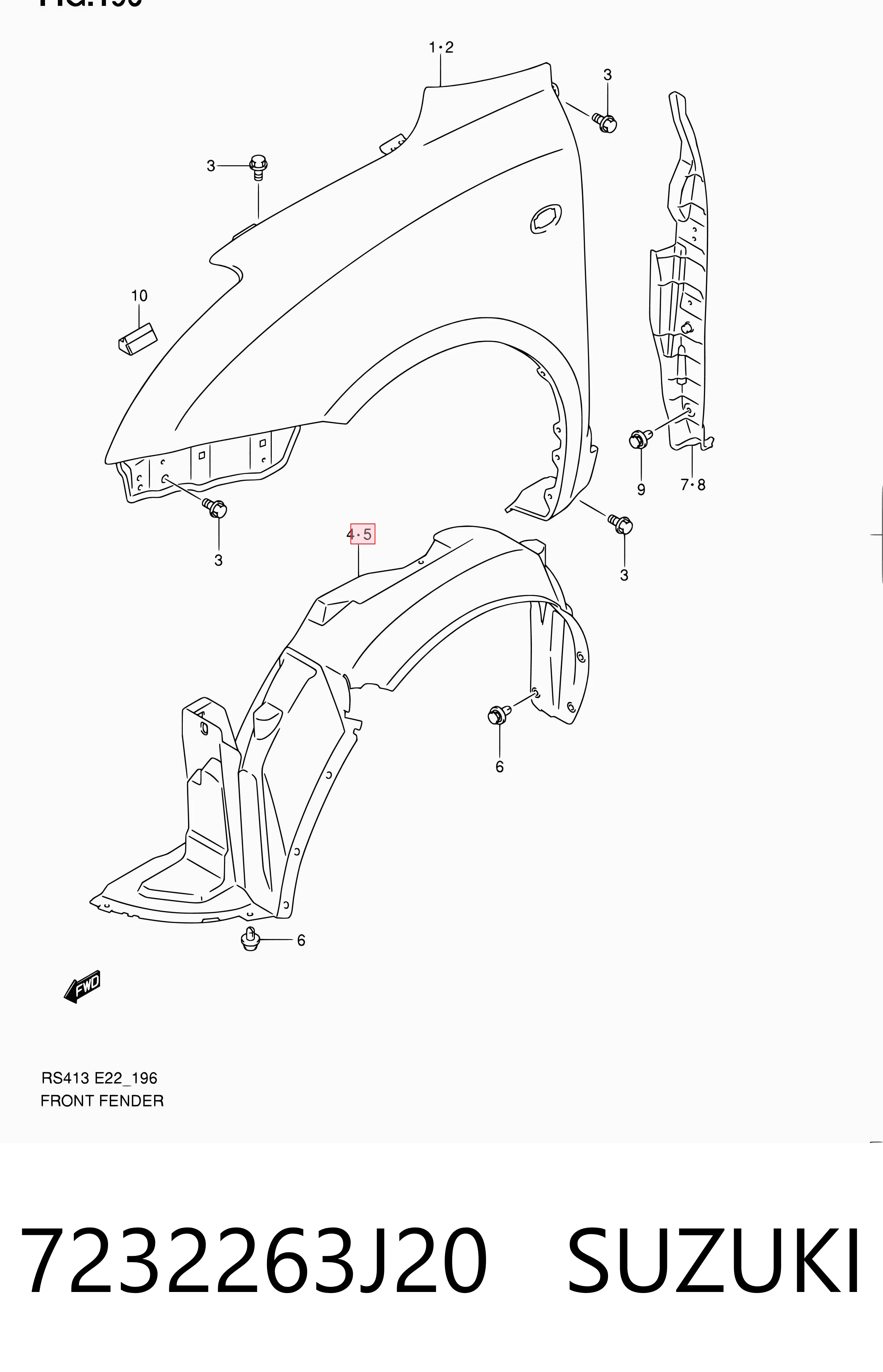 Nadkole błotnika przedniego lewe Suzuki Swift III hatchback (RS) (2005 - 2011) cena, od 12,23 USD