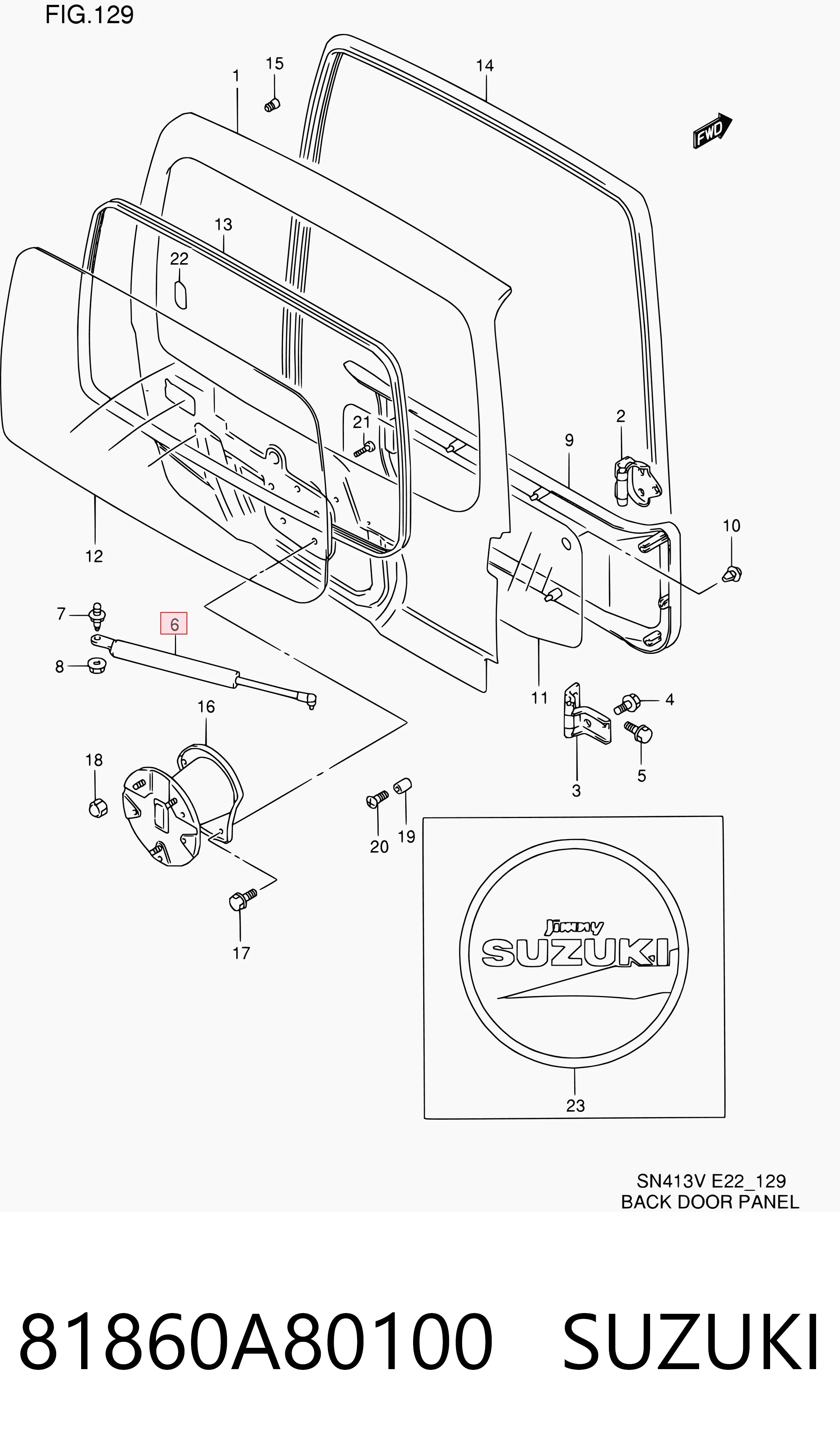 Amortyzator klapy bagażnika (3/5 drzwi-tylnych) Suzuki Jimny SUV (FJ) (1998 - 2026) cena, od 19,10 USD