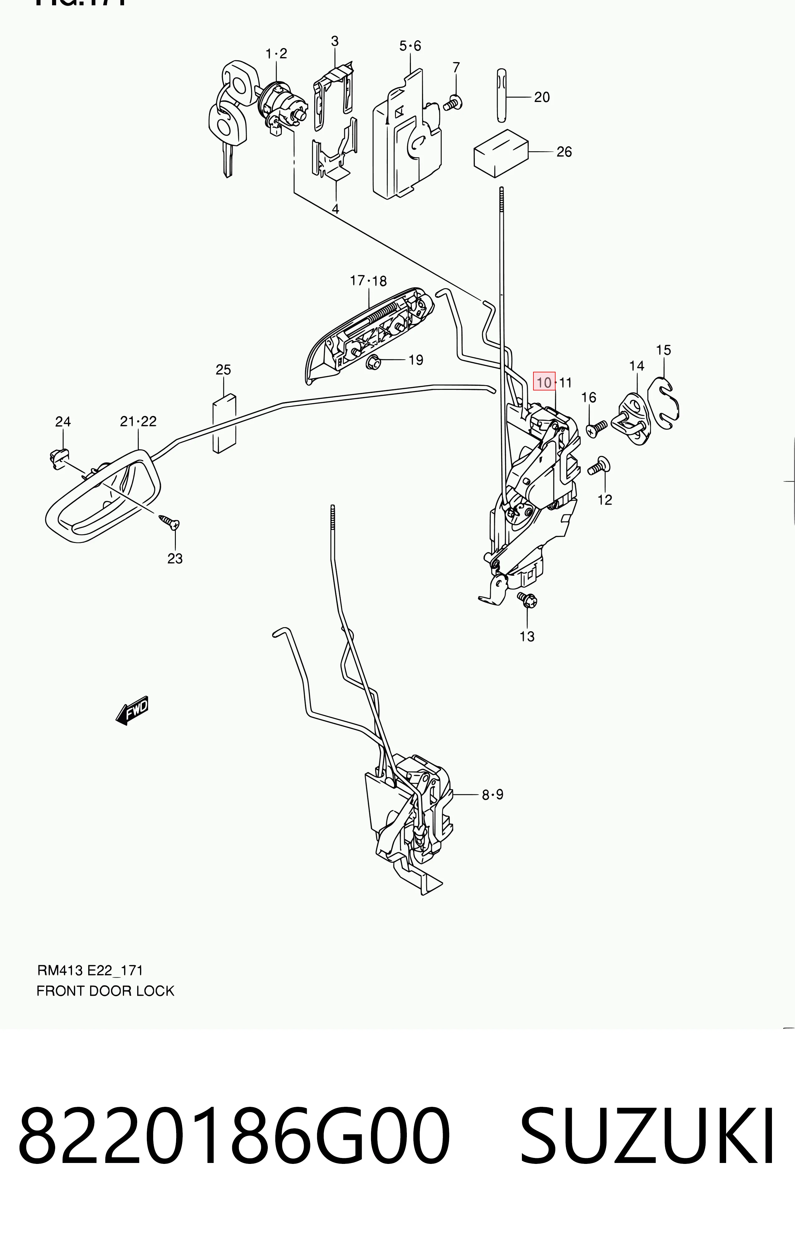 Zamek drzwi przednich lewych Suzuki Ignis II hatchback (FH) (2003 - 2026) cena, od 54,49 USD