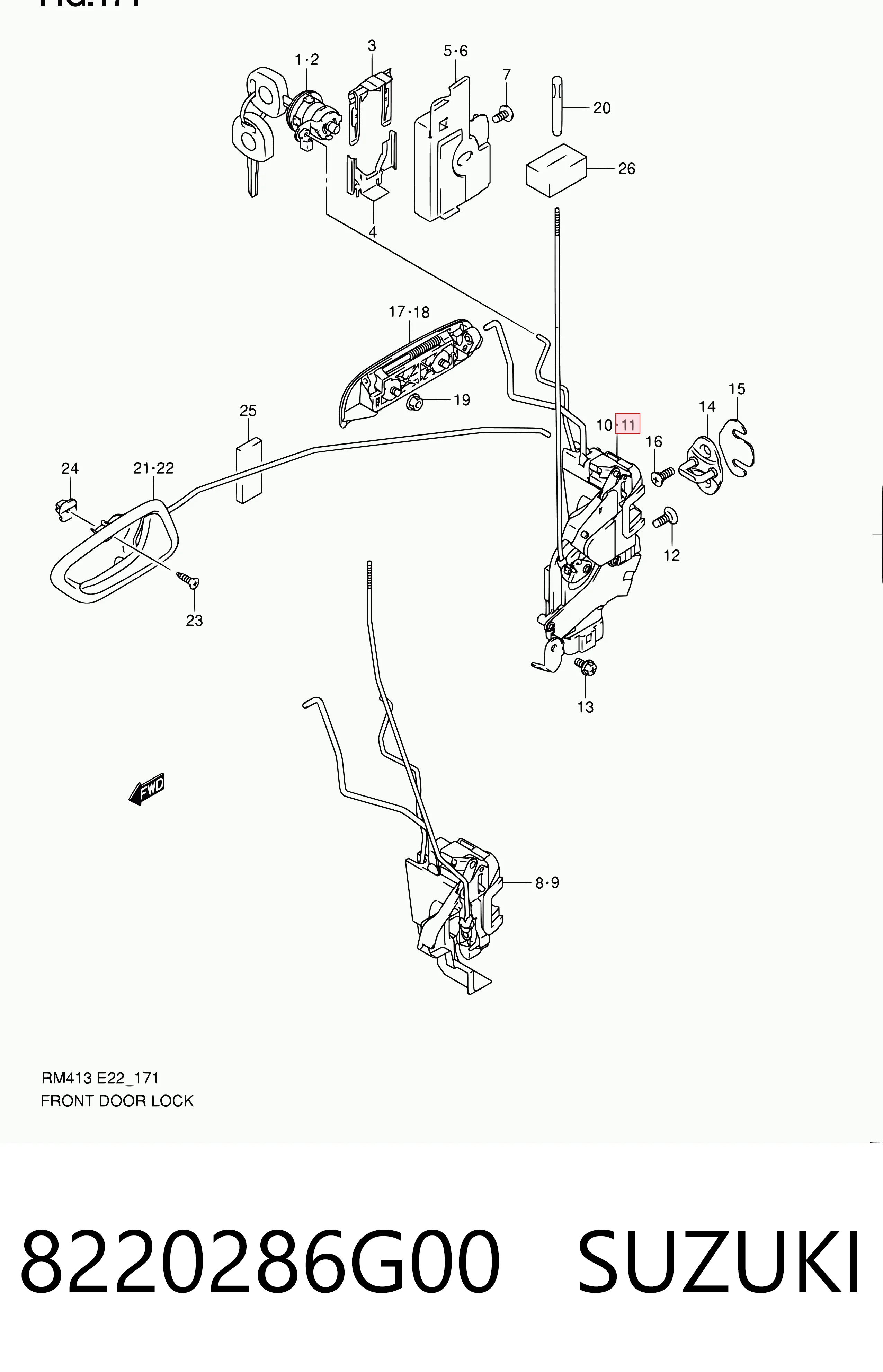 Zamek drzwi przednich lewych Suzuki Ignis 2
