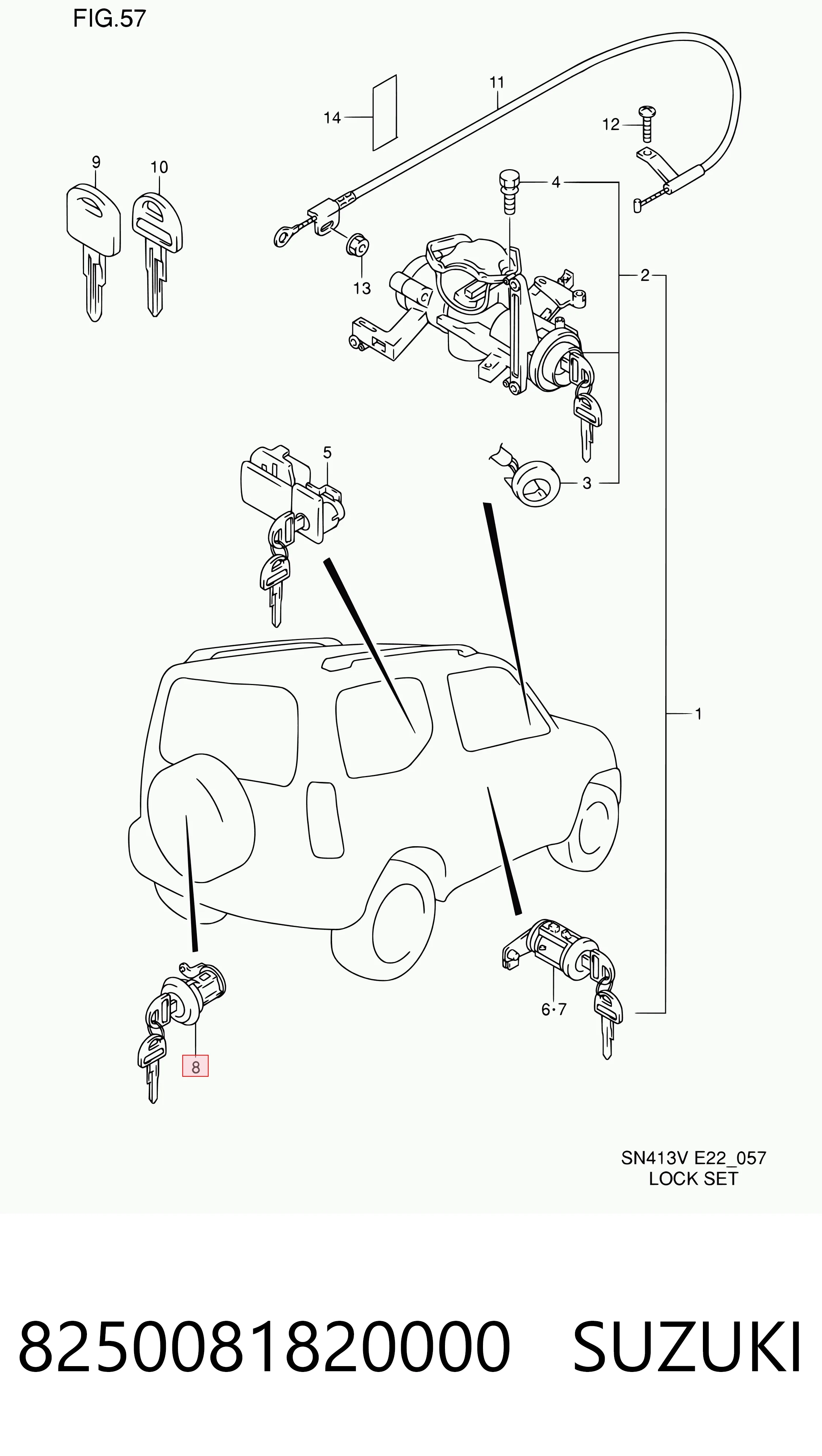 Kupić Wkładka zamka klapy bagażnika (3/5 drzwi tylnych) Suzuki Jimny  SN, JB w dobrej cenie