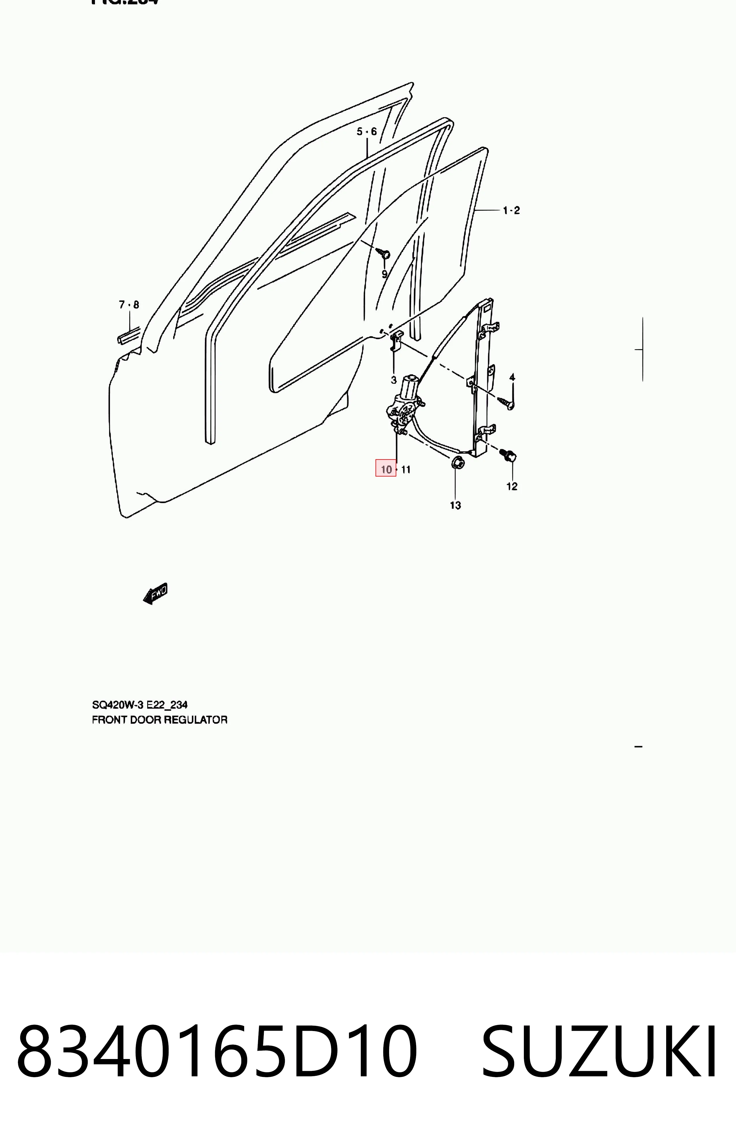Do koszyka Mechanizm podnoszenia szyby drzwi przednich prawych Suzuki Grand Vitara  JB