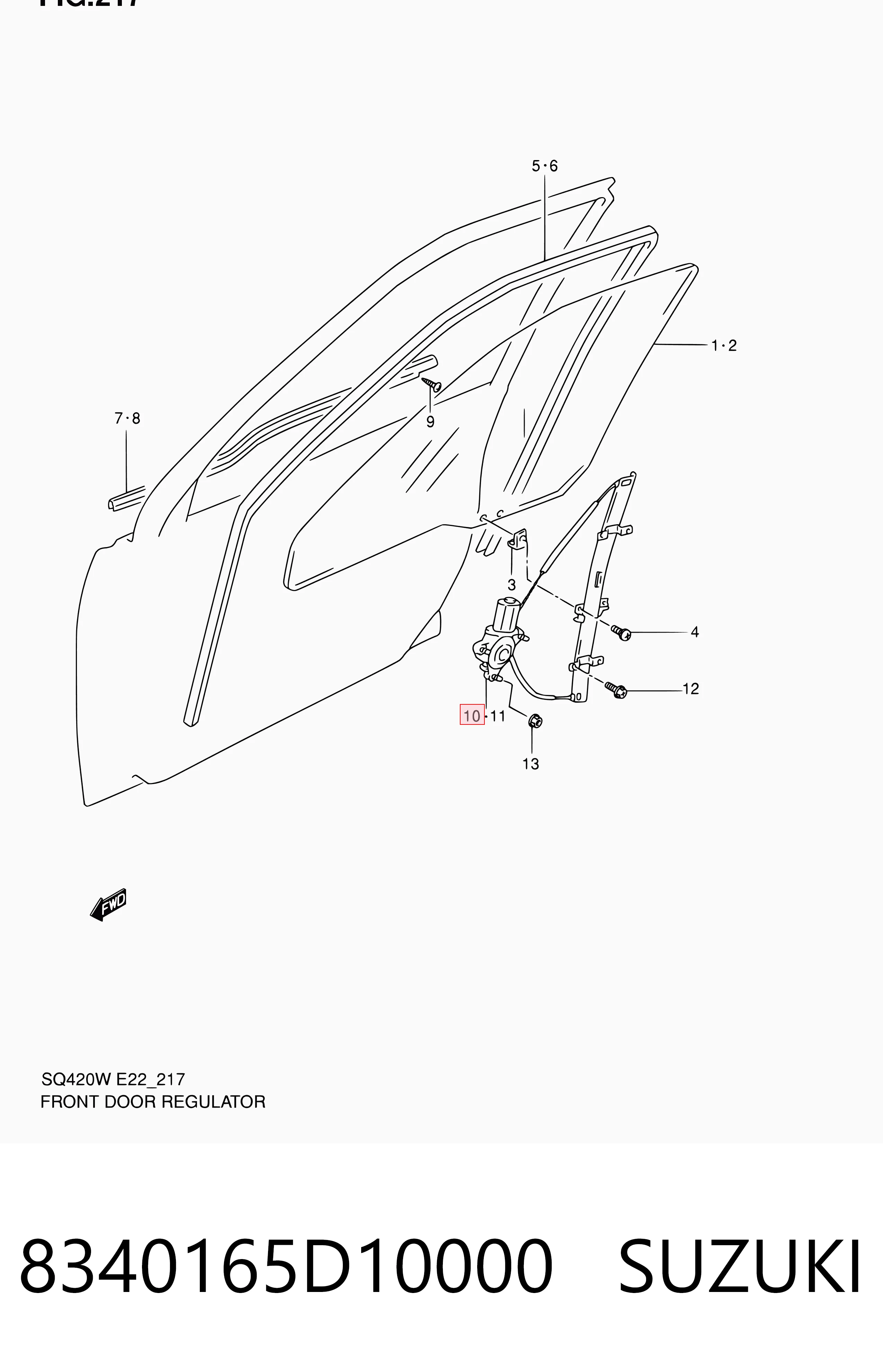 Mechanizm podnoszenia szyby drzwi przednich prawych Suzuki Grand Vitara SUV (JB) (2005 - 2026) cena, od 55,59 USD