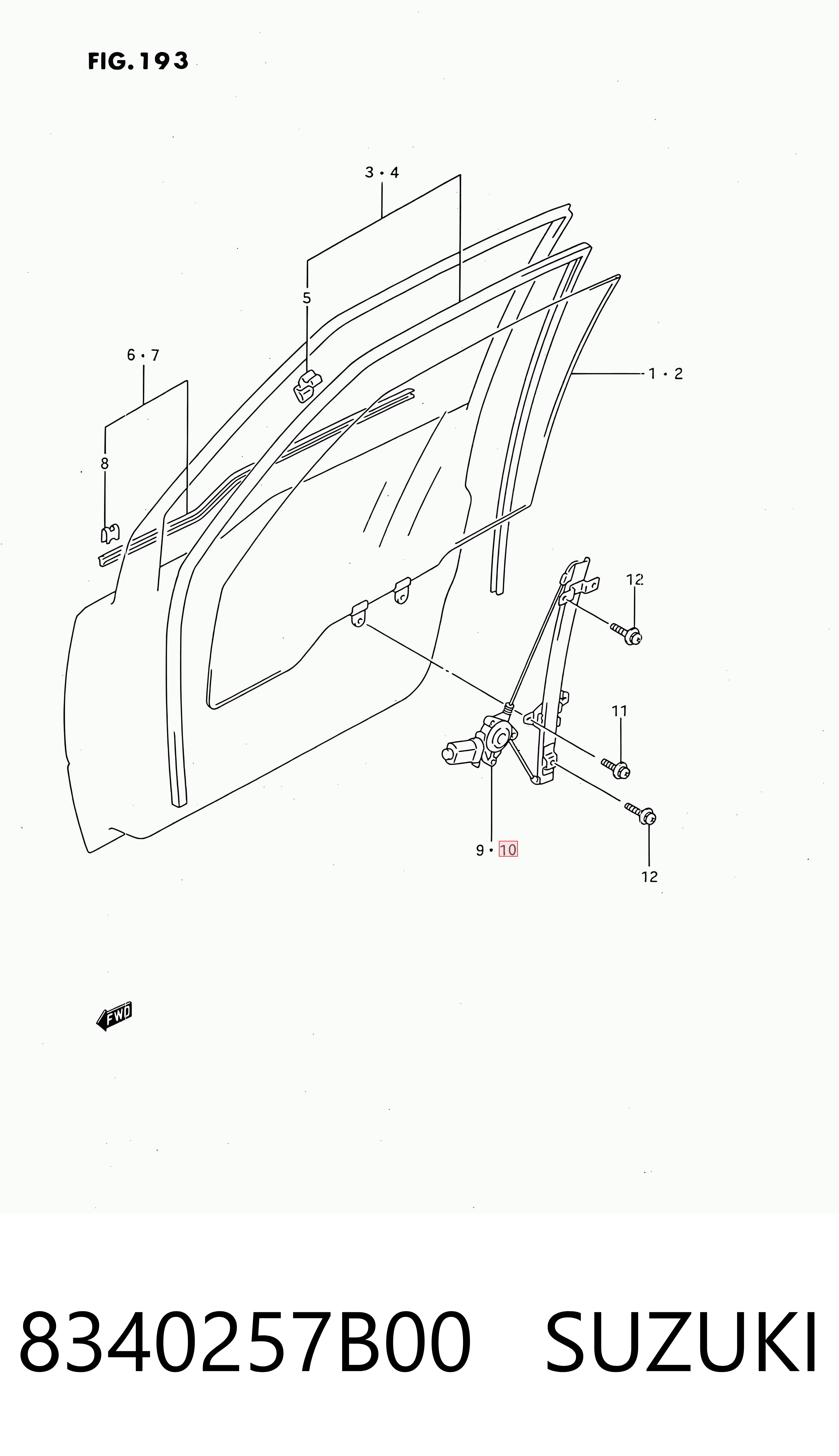  Mechanizm podnoszenia szyby drzwi przednich lewych Suzuki Vitara 