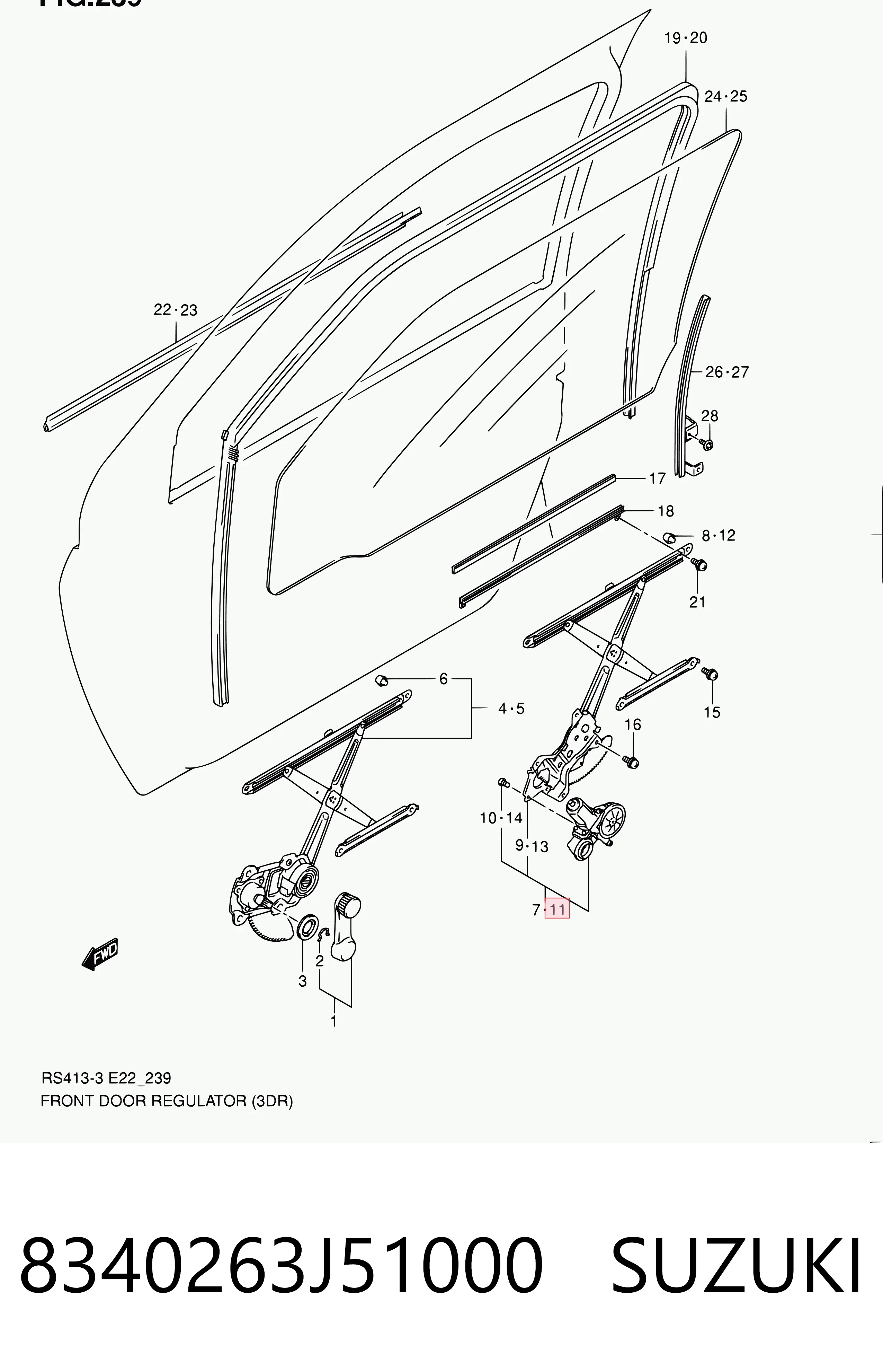 Mechanizm podnoszenia szyby drzwi przednich lewych Suzuki Swift III hatchback (RS) (2005 - 2011) cena, od 88,96 USD