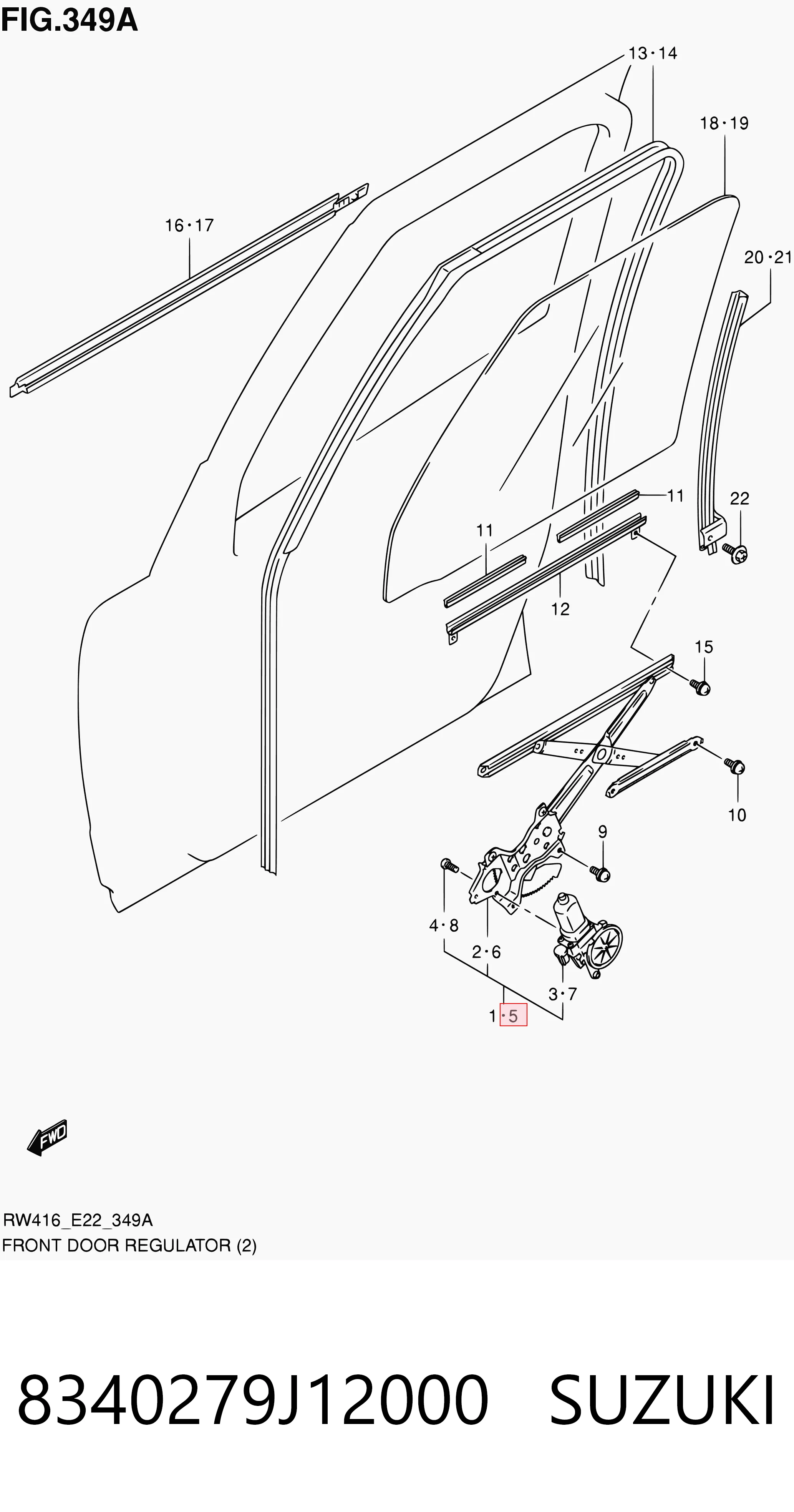  Mechanizm podnoszenia szyby drzwi przednich lewych Suzuki SX4 