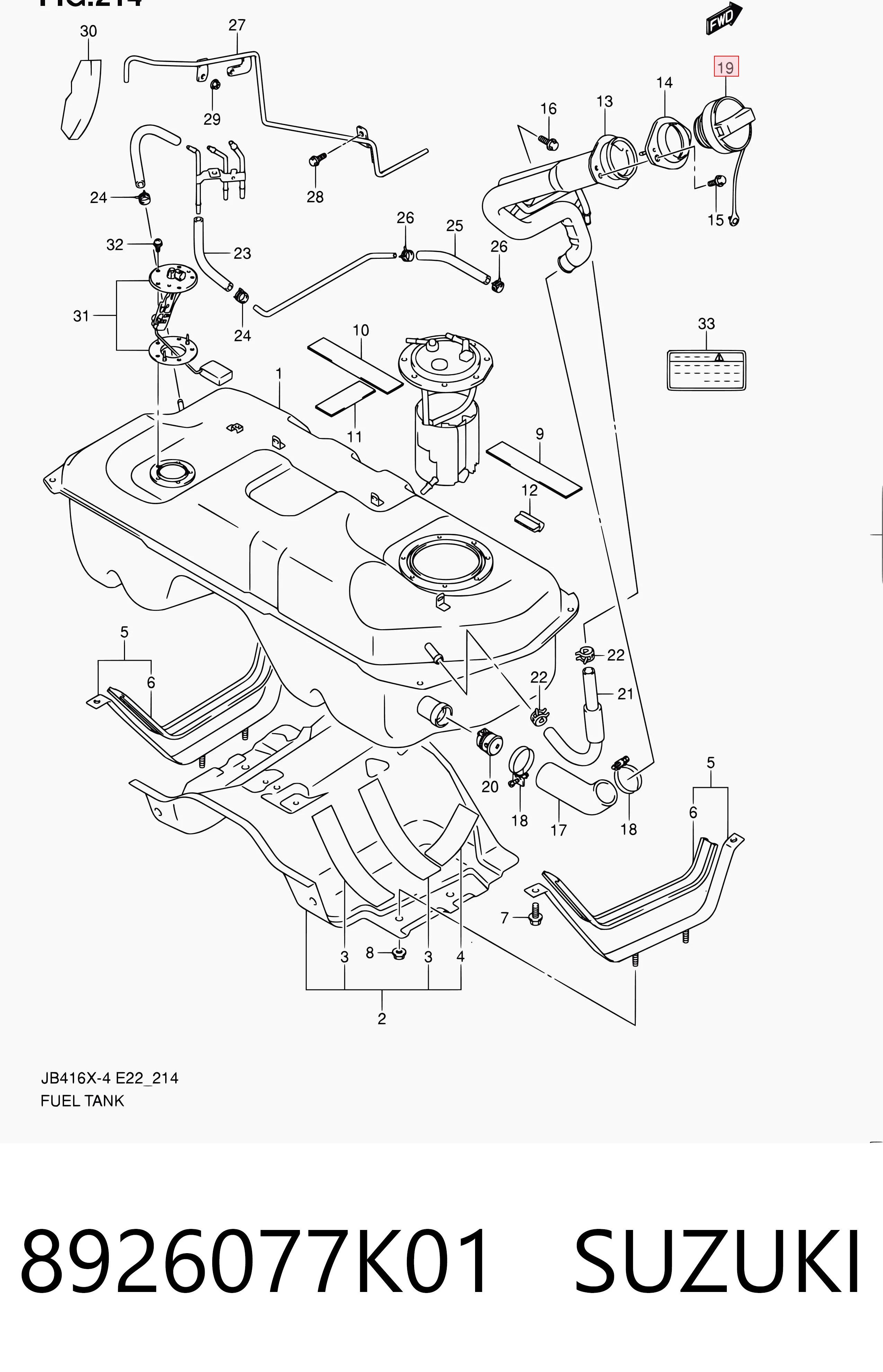 8926077K01 Suzuki Korek wlewu paliwa
