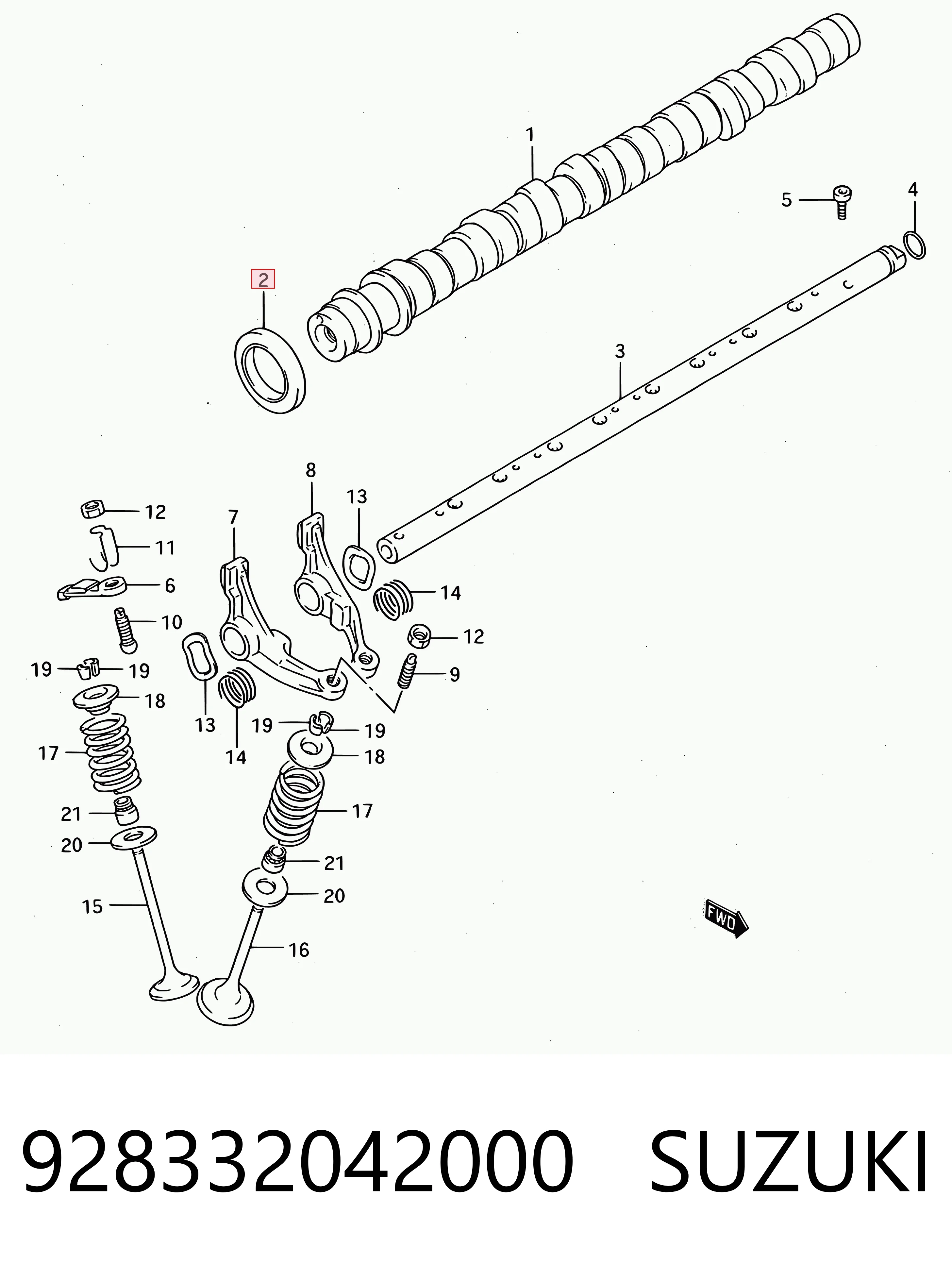 Uszczelniacz wałka rozrządu silnika 928332042 Subaru