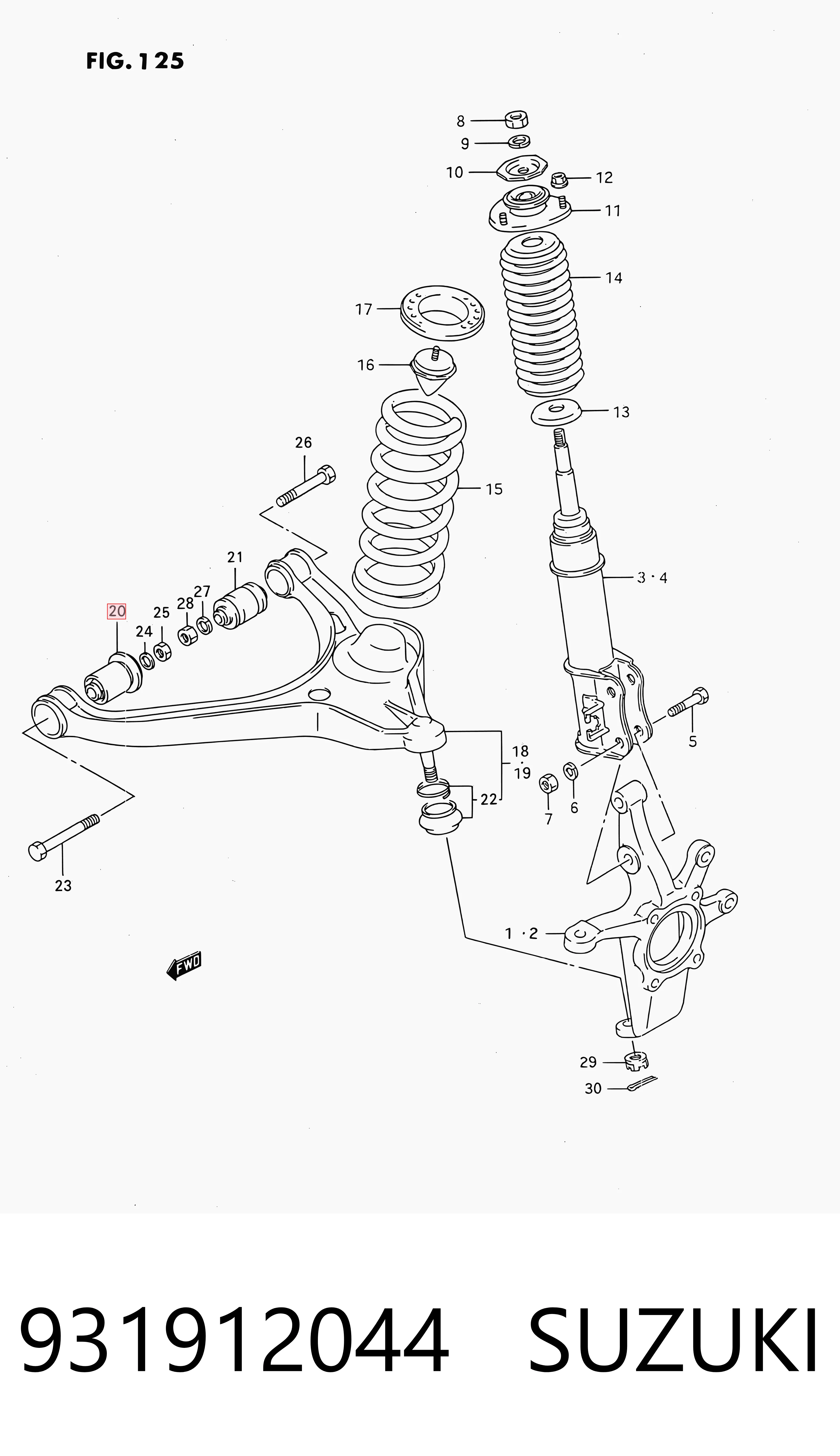 931912044 Suzuki Silentblock przedniego wahacza dolnego