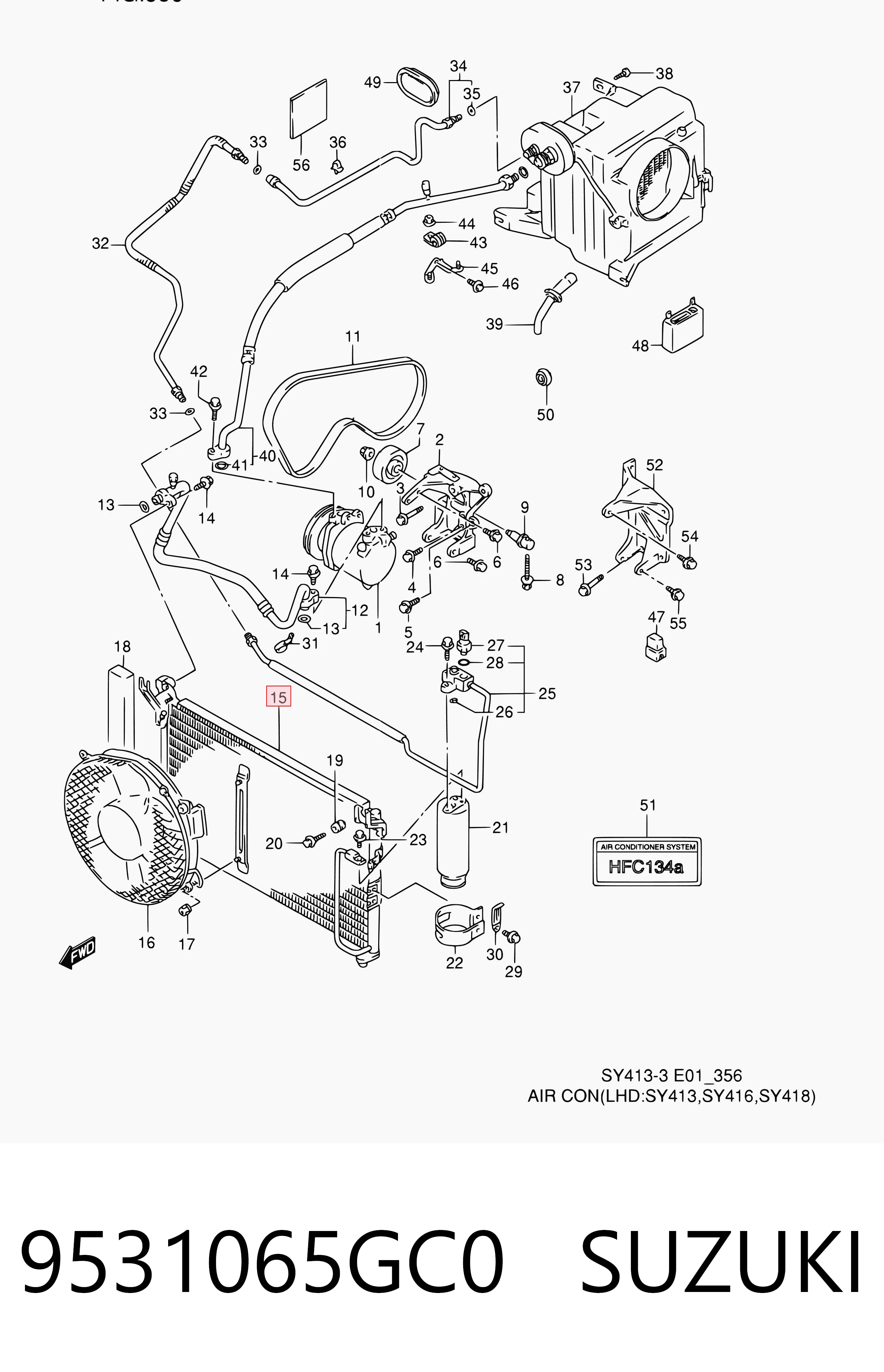 Chłodnica klimatyzacji do Suzuki Baleno  EG