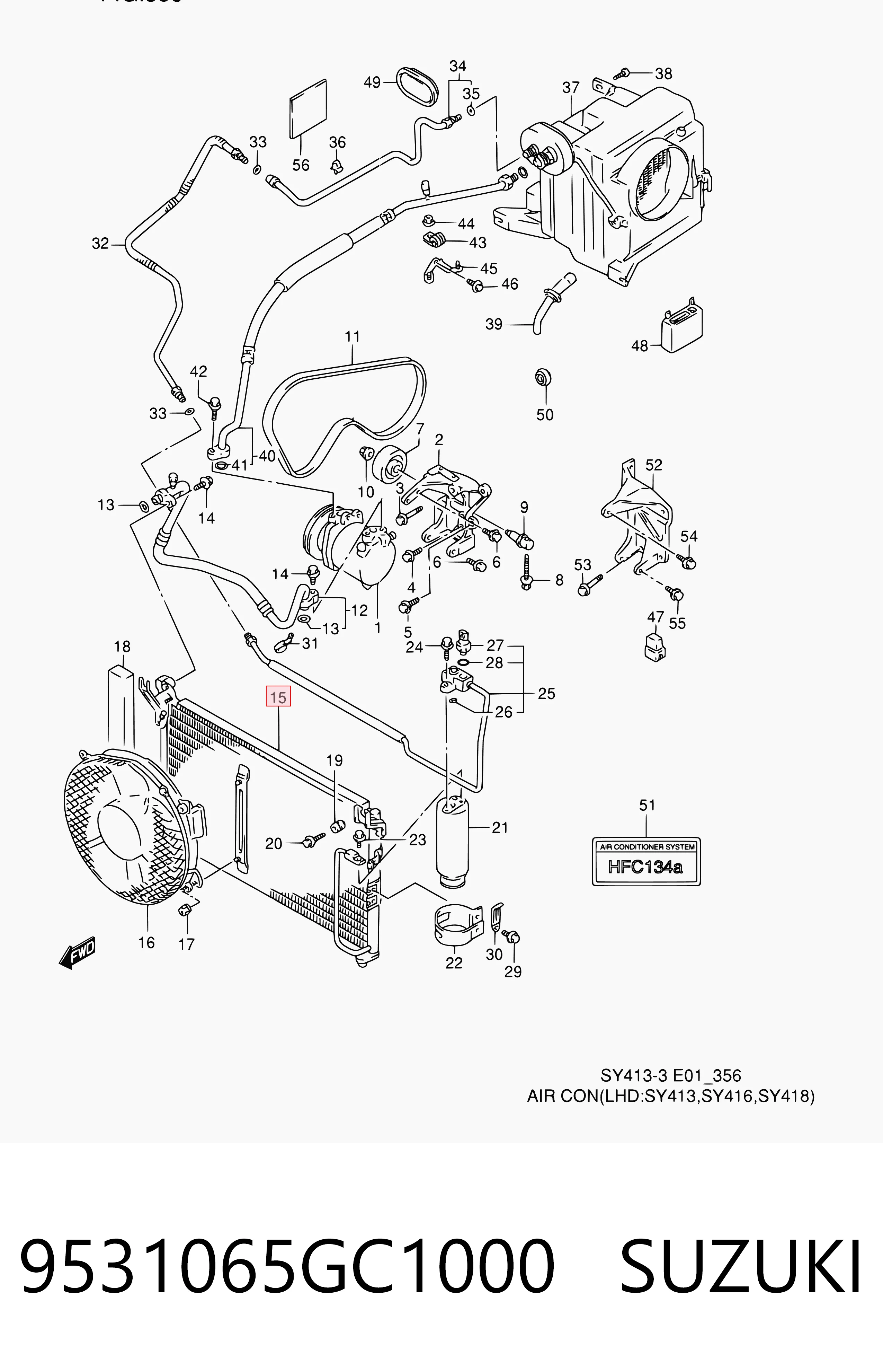 Chłodnica klimatyzacji Suzuki Baleno sedana (EG) (1995 - 2002) cena, od 49,38 USD