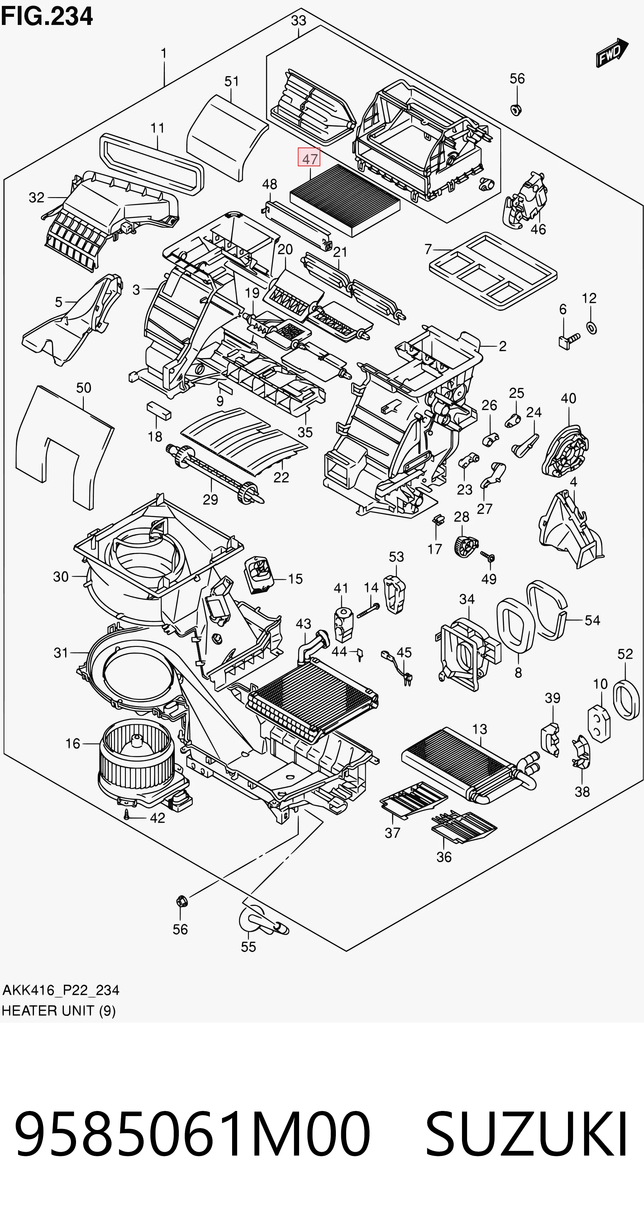 9585061M00 Suzuki Filtr kabiny