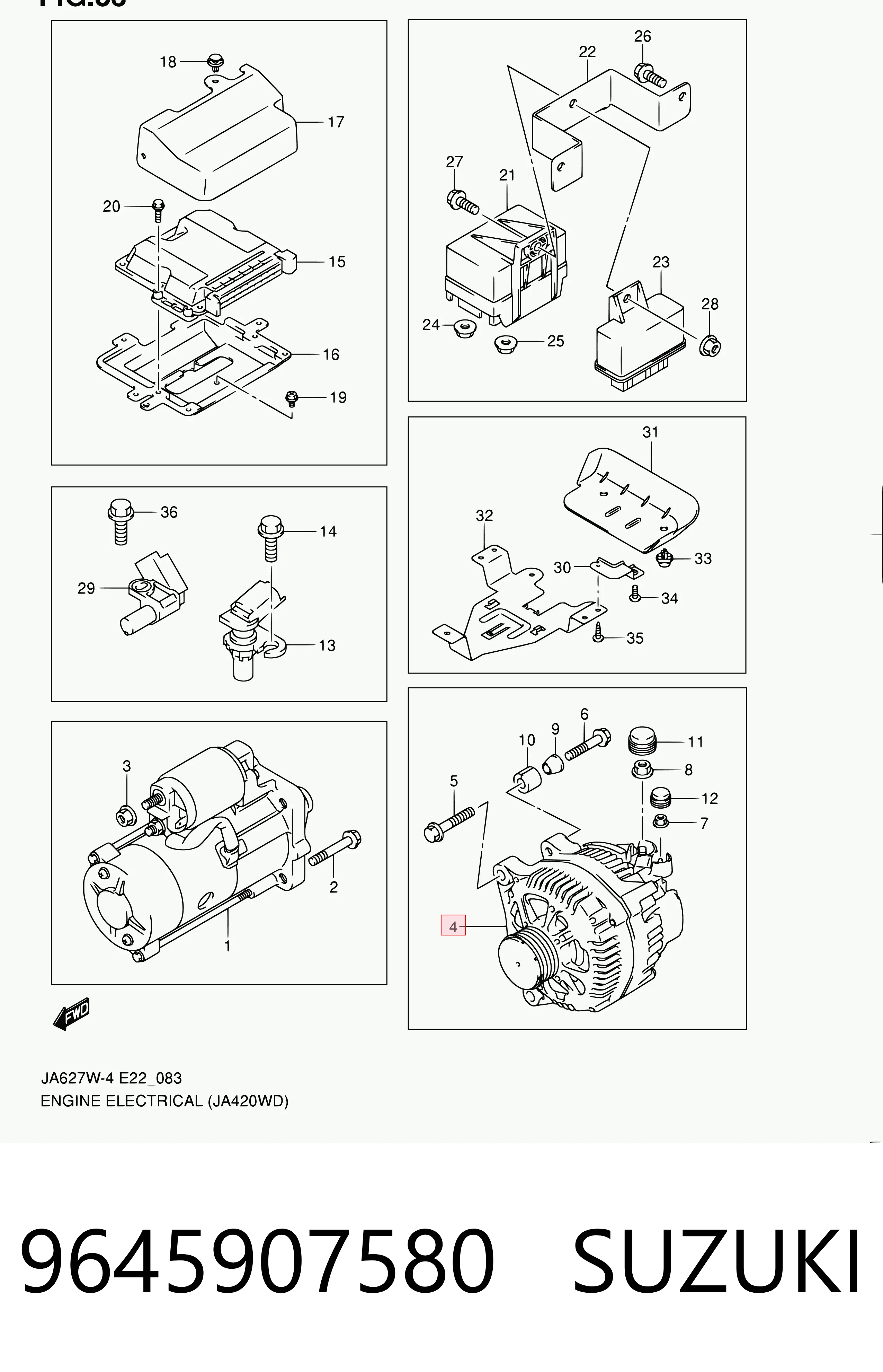 9645907580 Suzuki Alternator
