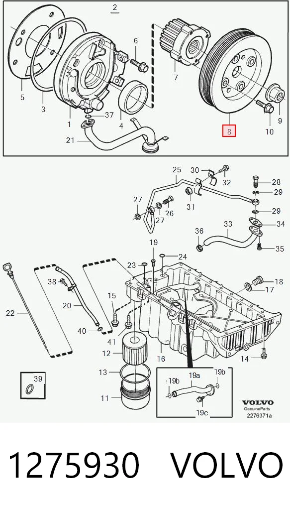 1275930 Volvo Koło pasowe wału korbowego