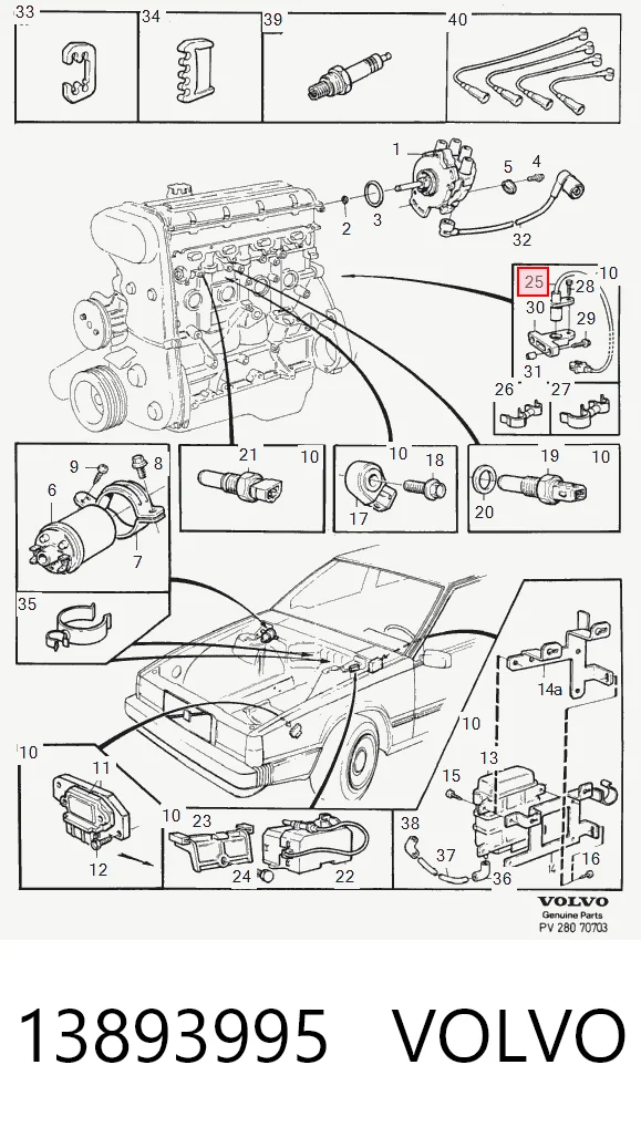 13893995 Volvo Czujnik położenia wału korbowego