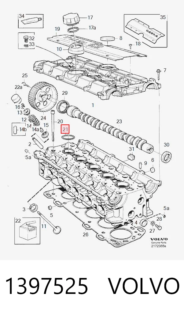 1397525 Volvo Uszczelka pokrywy zaworowej silnika, pierścień