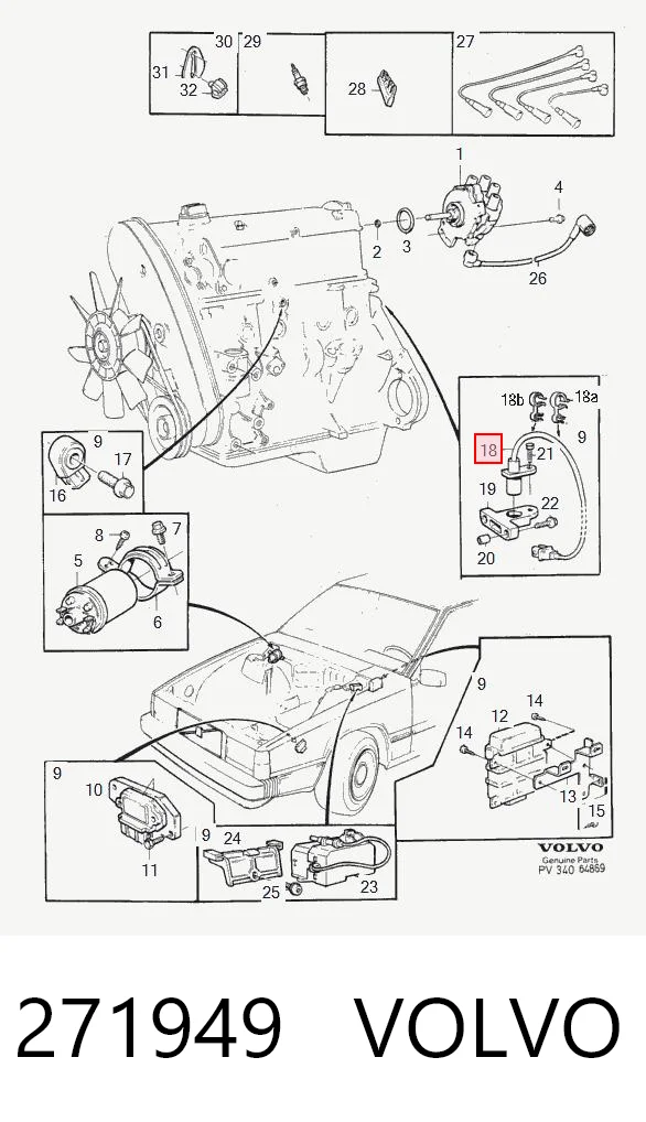 271949 Volvo Czujnik położenia wału korbowego