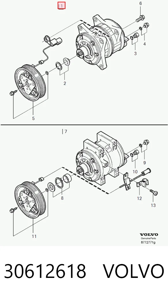 30612618 Volvo Sprężarka klimatyzacji