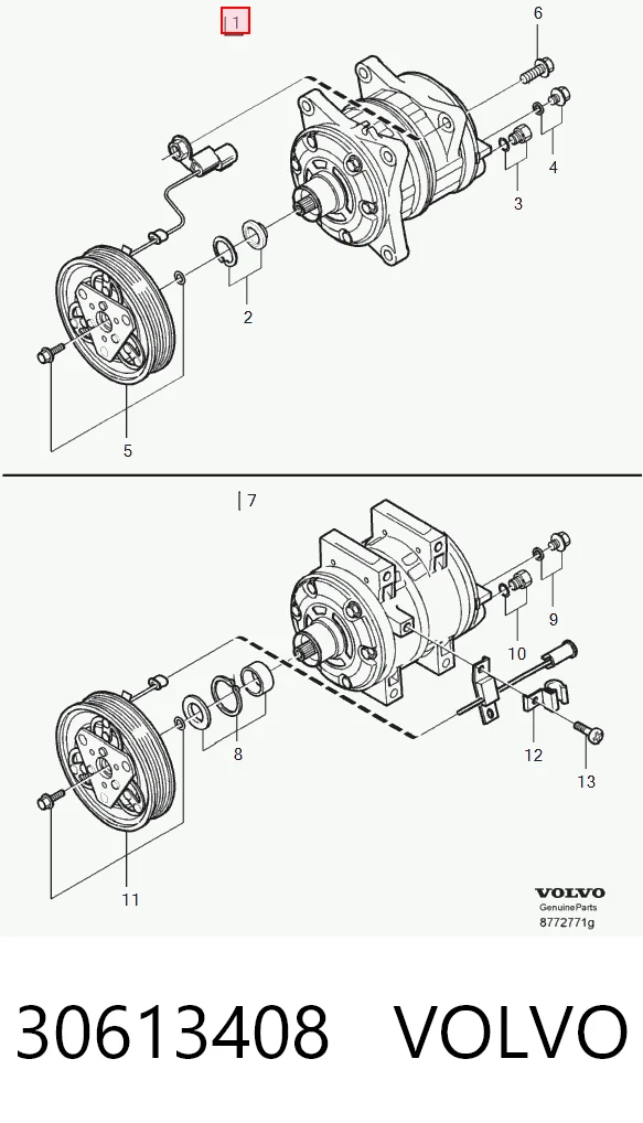 30613408 Volvo Sprężarka klimatyzacji