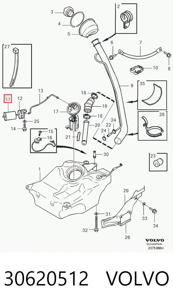 30620512 Volvo Filtr paliwa
